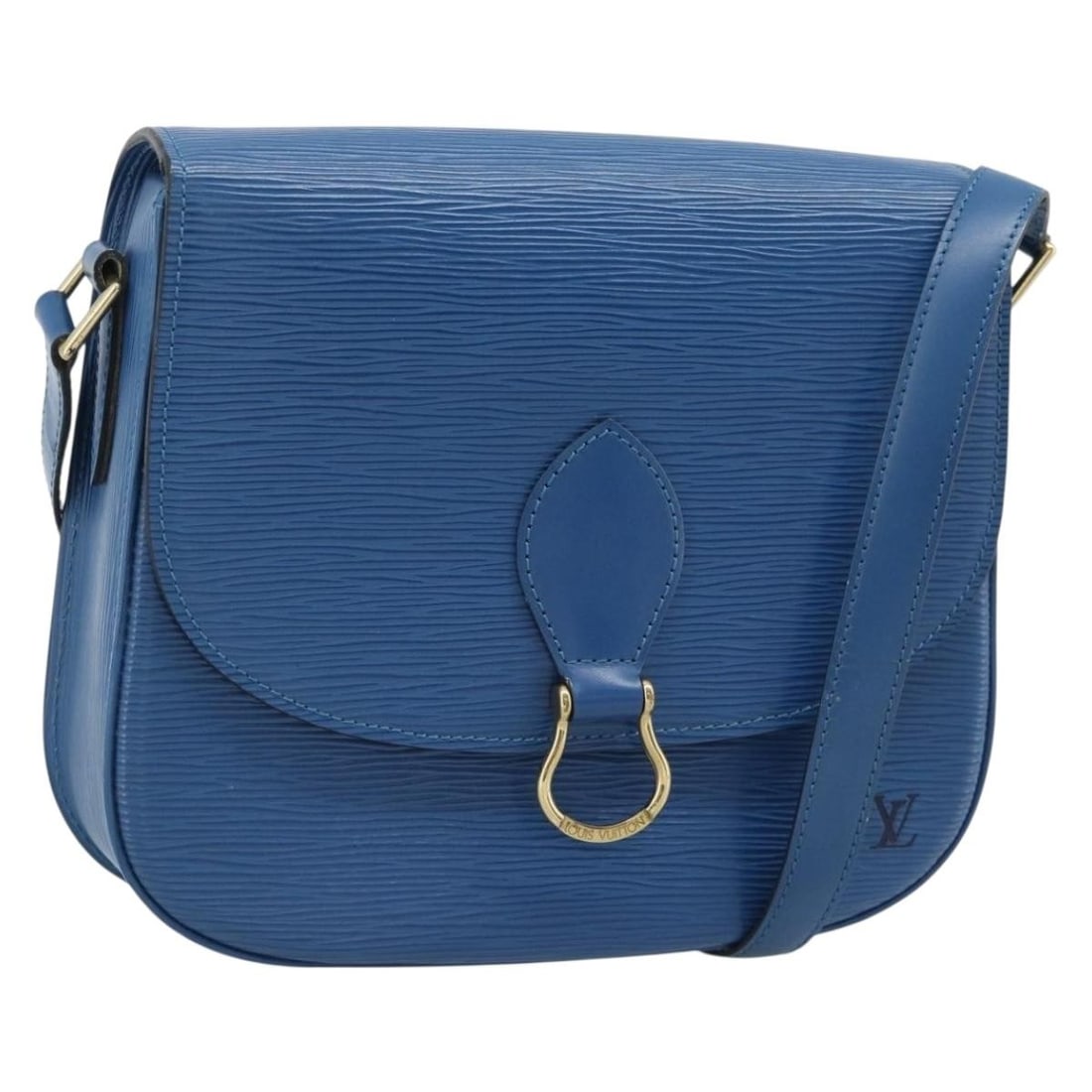 Louis Vuitton Saint Cloud GM Epi Leather Shoulder Bag Toledo Blue M52195: Louis Vuitton Saint Cloud GM Epi Leather Shoulder Bag Toledo Blue M52195 A Louis Vuitton Saint Cloud GM shoulder bag in Toledo Blue Epi leather, made in France. It features a shoulder strap with an ap