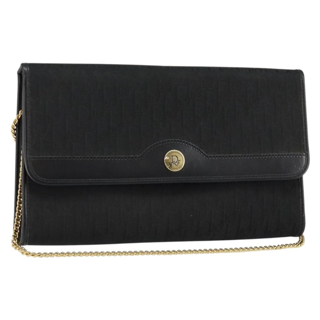 Christian Dior Trotter Canvas Black Gold Shoulder Bag Auth: Christian Dior Trotter Canvas Black Gold Shoulder Bag Auth This Christian Dior Trotter Canvas Chain Shoulder Bag showcases a stylish black and gold color scheme, crafted from durable Trotter canvas. D
