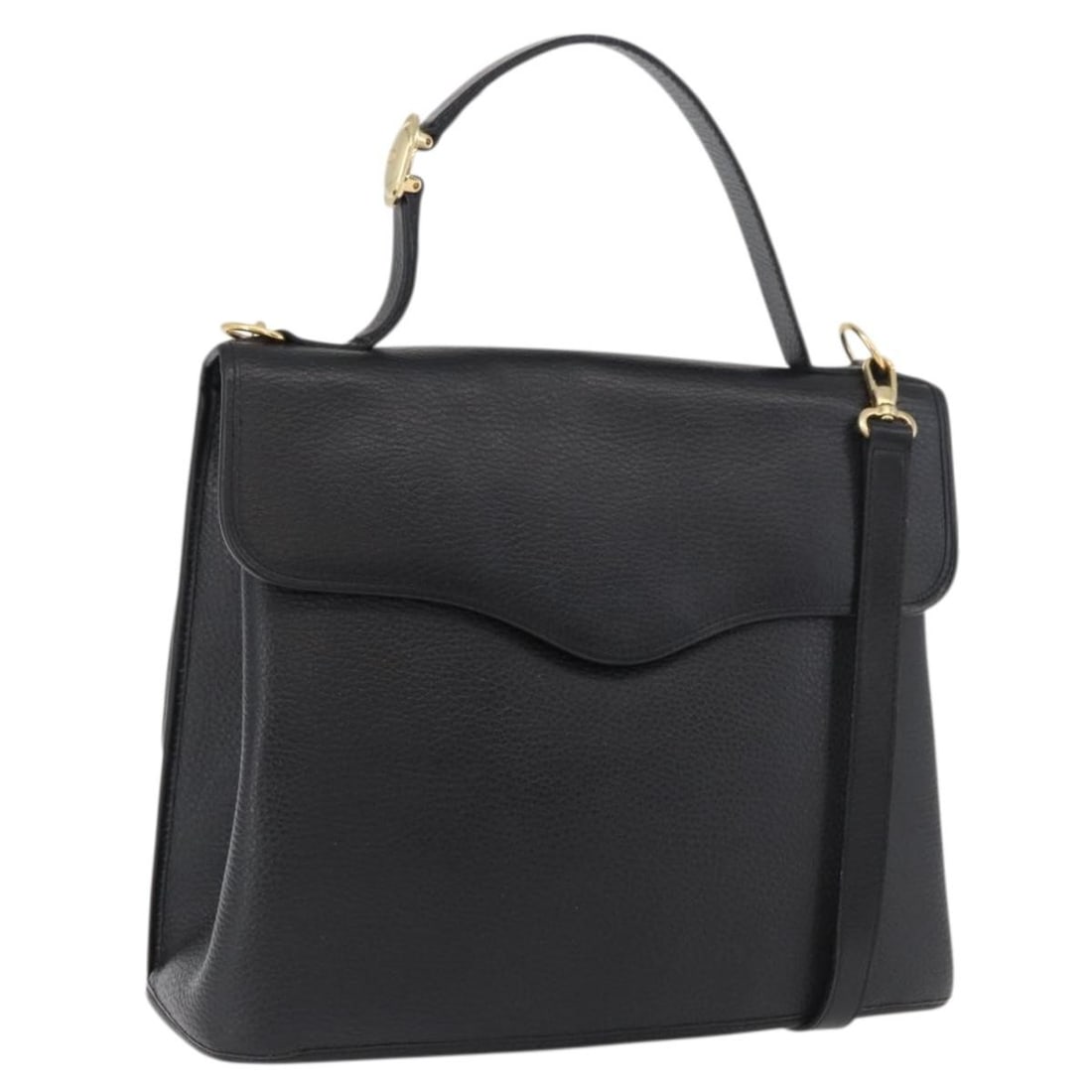 Christian Dior 2way Leather Handbag Black Gold Tone Strap: Christian Dior 2way Leather Handbag Black Gold Tone Strap Christian Dior leather 2-way handbag in black and gold, made in France. It comes with a shoulder strap and has been described as heavily used,