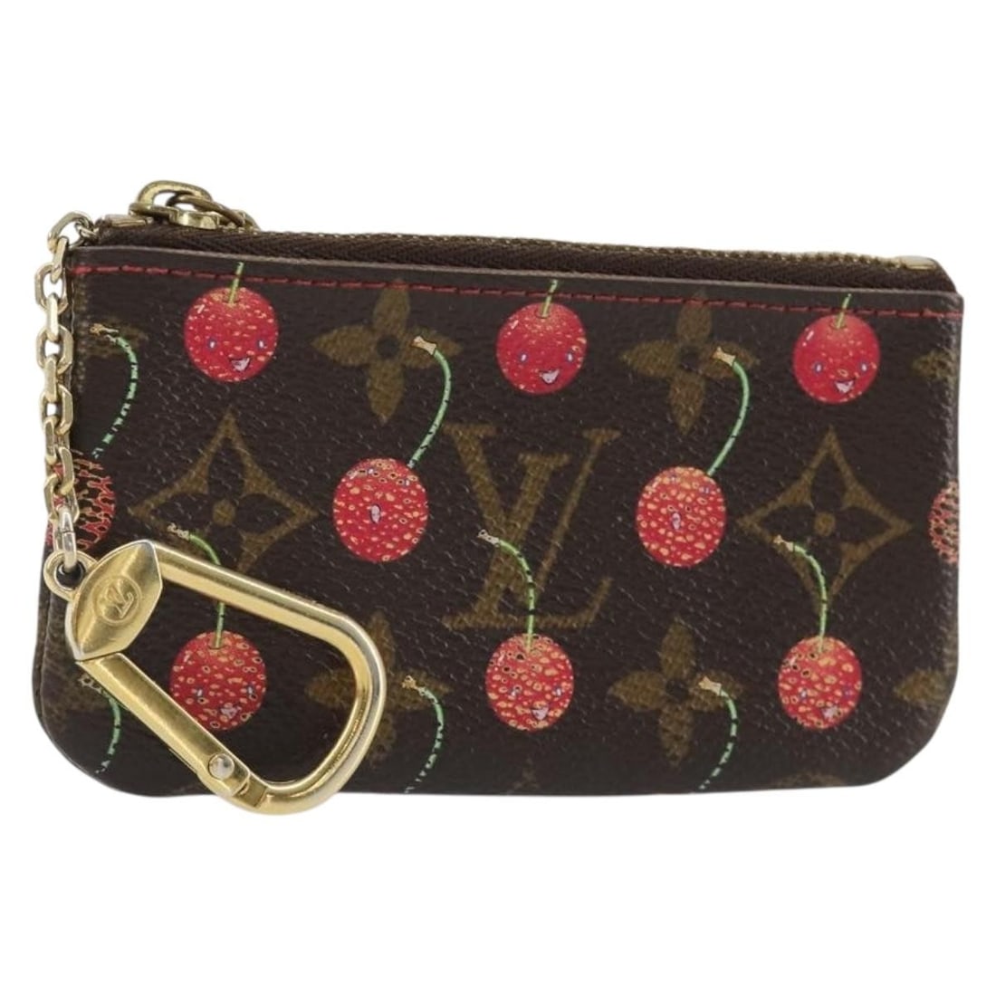 Louis Vuitton M95042 Monogram Canvas Coin Purse Cherry Pochette Cles: Louis Vuitton M95042 Monogram Canvas Coin Purse Cherry Pochette Cles Louis Vuitton Monogram Cherry Pochette Cles coin purse in Monogram canvas. Made in Spain, this piece features a compact zip-style c