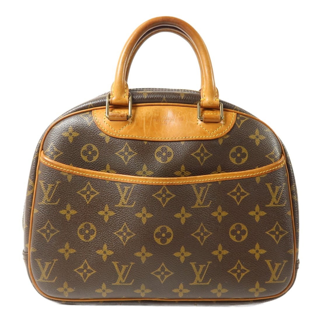 Louis Vuitton Trouville M42228 Monogram Handbag Brown PVC Canvas: Louis Vuitton Trouville M42228 Monogram Handbag Brown PVC Canvas Louis Vuitton Trouville handbag in brown Monogram and PVC coated canvas. This regular-size women's handbag was made in France and featu