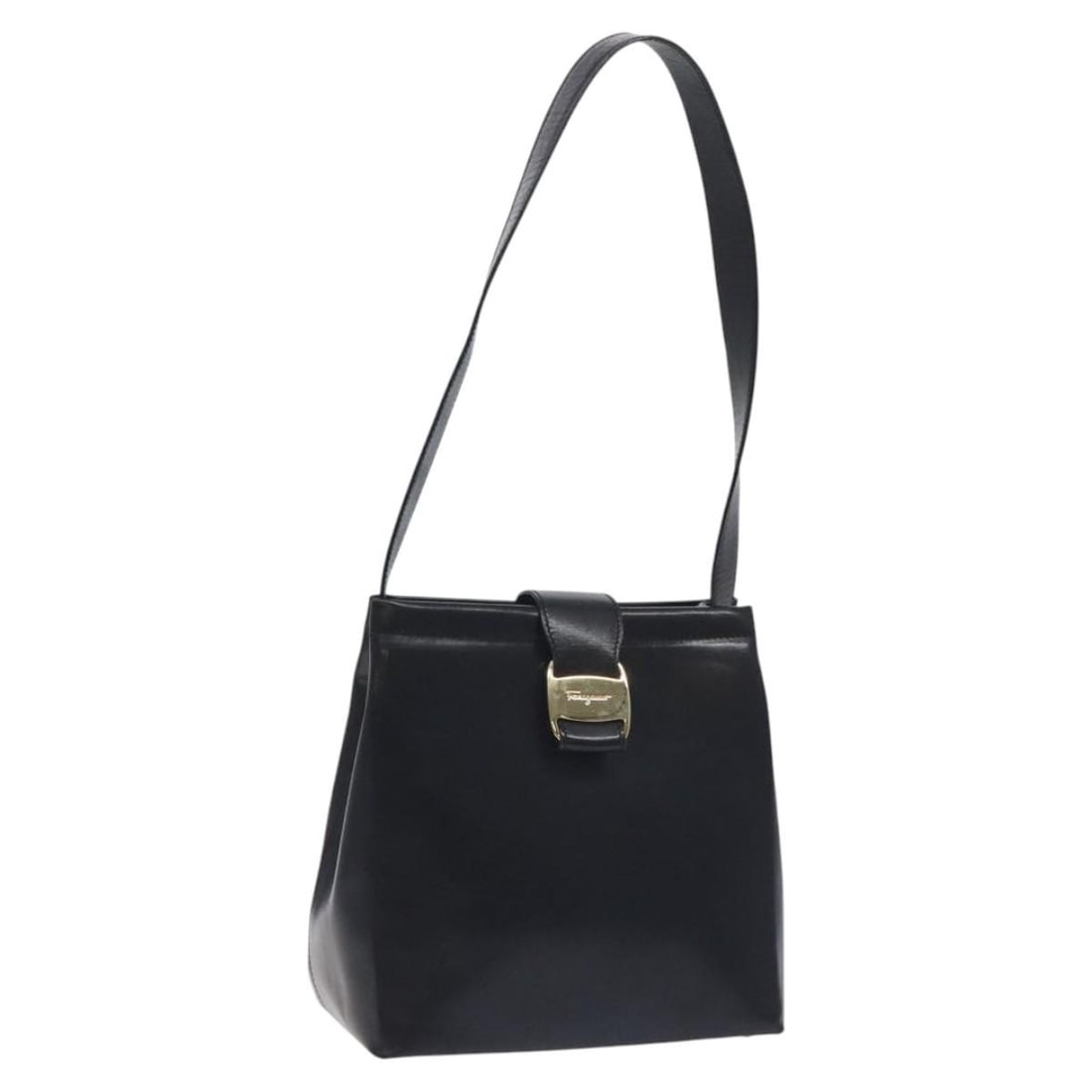 Salvatore Ferragamo Vala Shoulder Bag Leather Black Gold Italy Auth: Salvatore Ferragamo Vala Shoulder Bag Leather Black Gold Italy Auth Discover the elegance of the Salvatore Ferragamo Vala Shoulder Bag, meticulously crafted in Italy from high-quality black leather wi