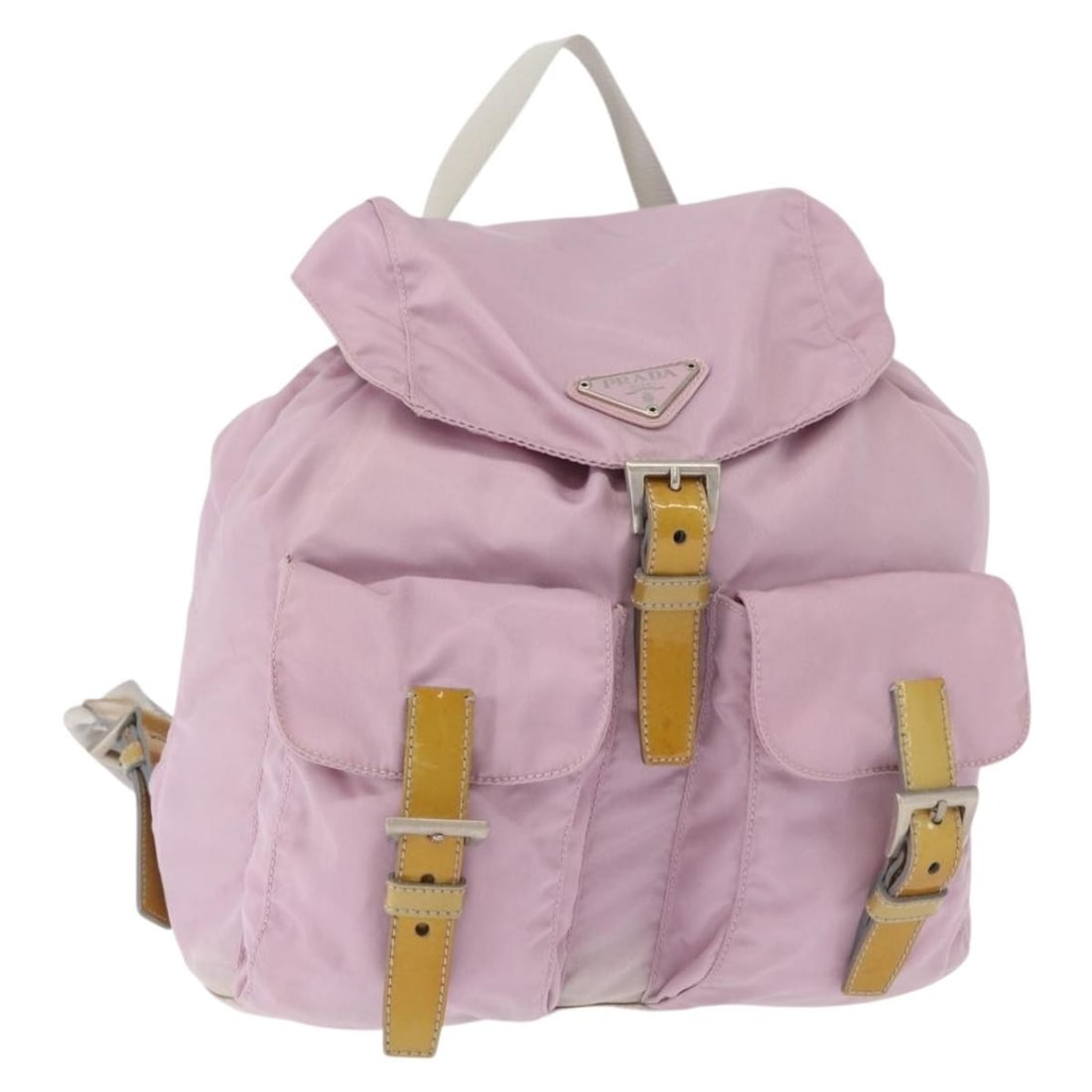 PRADA Pink Silver Nylon Backpack Made in Italy: PRADA Pink Silver Nylon Backpack Made in Italy PRADA backpack in pink and silver nylon, made in Italy. This women's backpack measures approximately 24 cm W x 26 cm H x 12 cm D (9.4 x 10.2 x 4.7 in). T