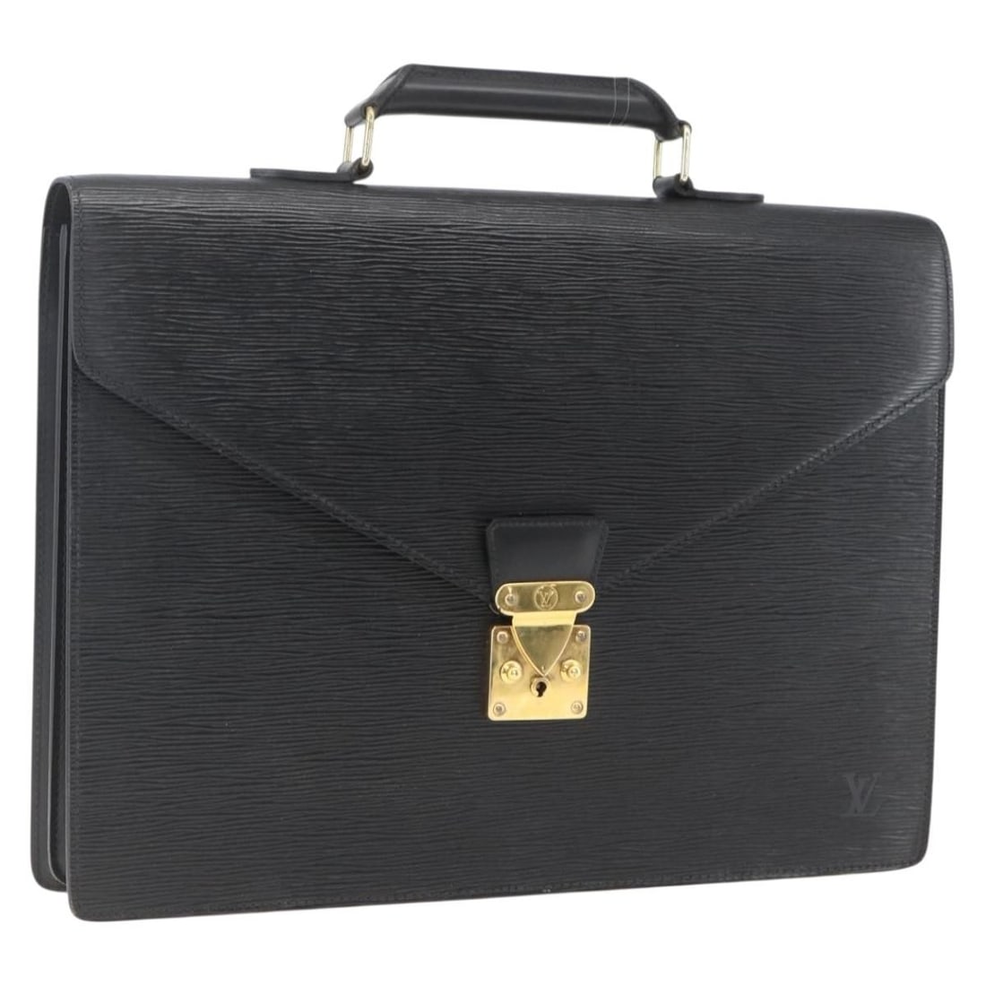 Louis Vuitton M54422 Epi Leather Business Bag Black France: Louis Vuitton M54422 Epi Leather Business Bag Black France Louis Vuitton Epi Serviette Conseiller business bag in black Epi leather, made in France. This women's bag includes two keys and features the