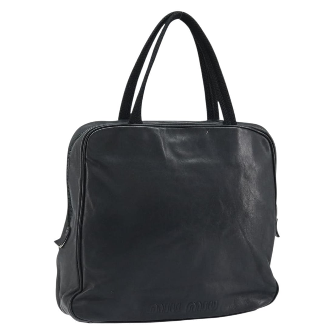Miu Miu Black Silver Leather Women Handbag 93152 Italy: Miu Miu Black Silver Leather Women Handbag 93152 Italy This Miu Miu hand bag is crafted from black and silver leather and features a structured silhouette. Made in Italy, it is designed for women and 