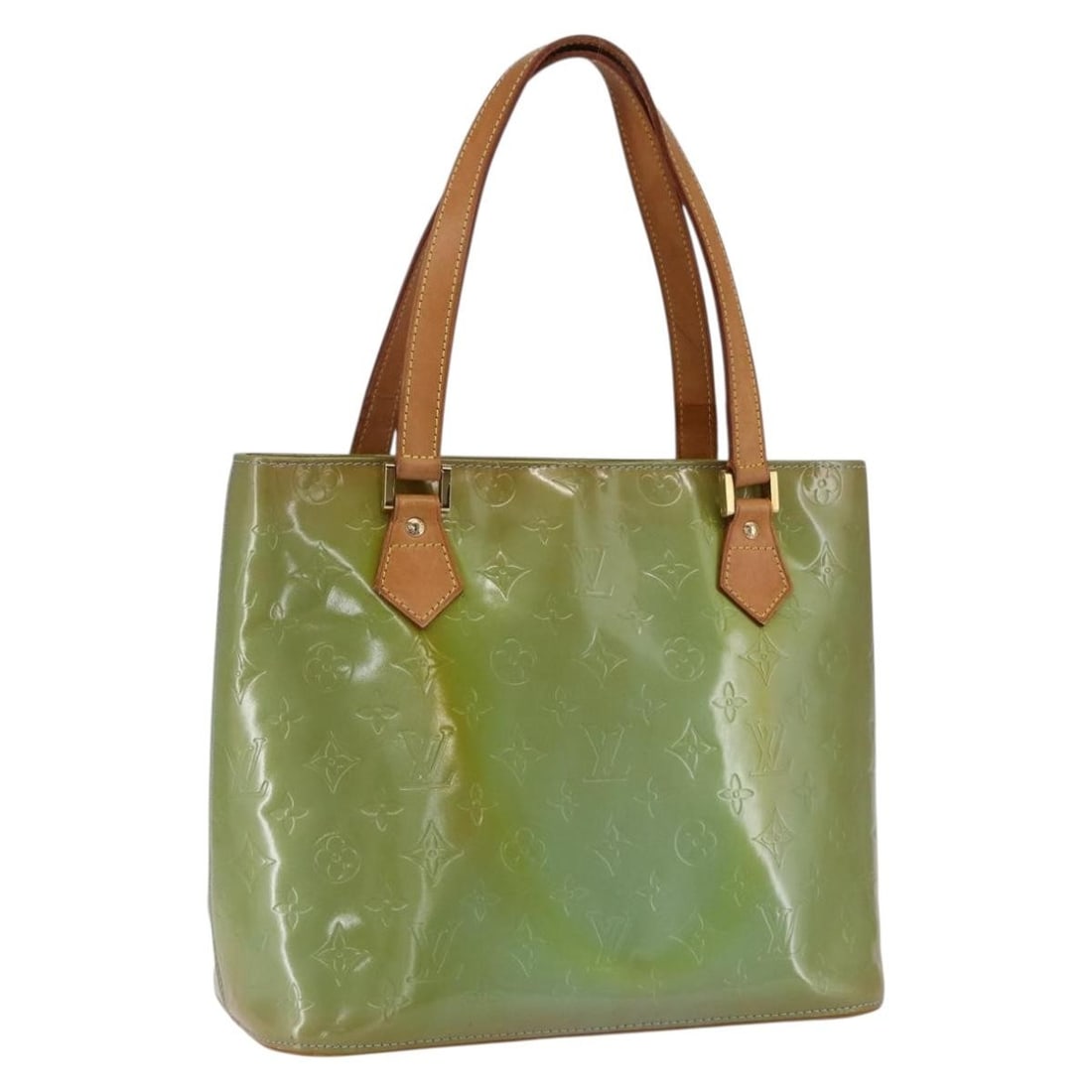 Louis Vuitton Houston Patent Leather Handbag Baby Blue M91005: Louis Vuitton Houston Patent Leather Handbag Baby Blue M91005 This Louis Vuitton Monogram Vernis Houston handbag features a baby blue patent leather exterior and is designed for women. The bag offers 