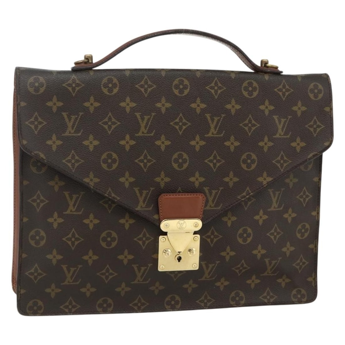 Louis Vuitton Monogram Canvas Business Bag M53338: Louis Vuitton Monogram Canvas Business Bag M53338 This Louis Vuitton Monogram Porte Documents Bandouliere bag is crafted from signature Monogram Canvas and features a classic business style. It was ma