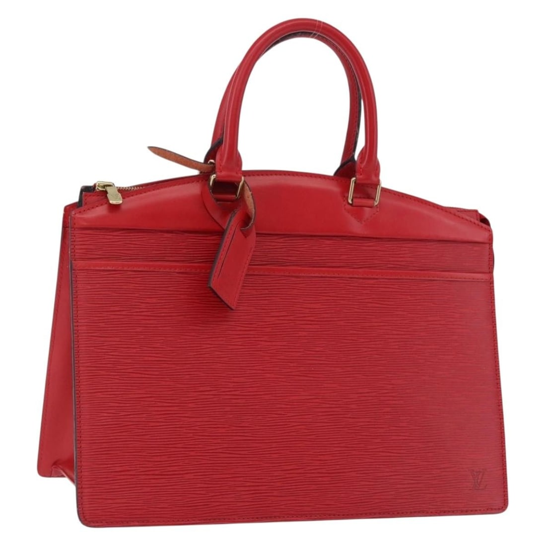 Louis Vuitton M48187 Riviera Red Epi Leather Handbag: Louis Vuitton M48187 Riviera Red Epi Leather Handbag Louis Vuitton Epi Riviera Hand Bag in red Epi leather, made in France. This women's hand bag comes with a name tag accessory and is identified by p