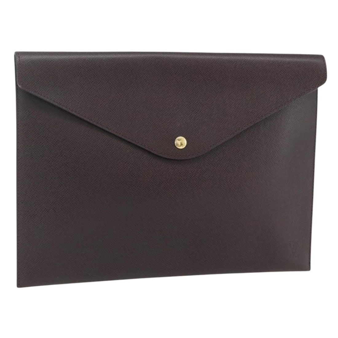 Louis Vuitton Taiga Leather Acajou Pouch M99087: Louis Vuitton Taiga Leather Acajou Pouch M99087 This Louis Vuitton Taiga Document Case in Acajou is crafted from durable Taiga leather and features a sleek pouch design. The case has a rich Acajou col