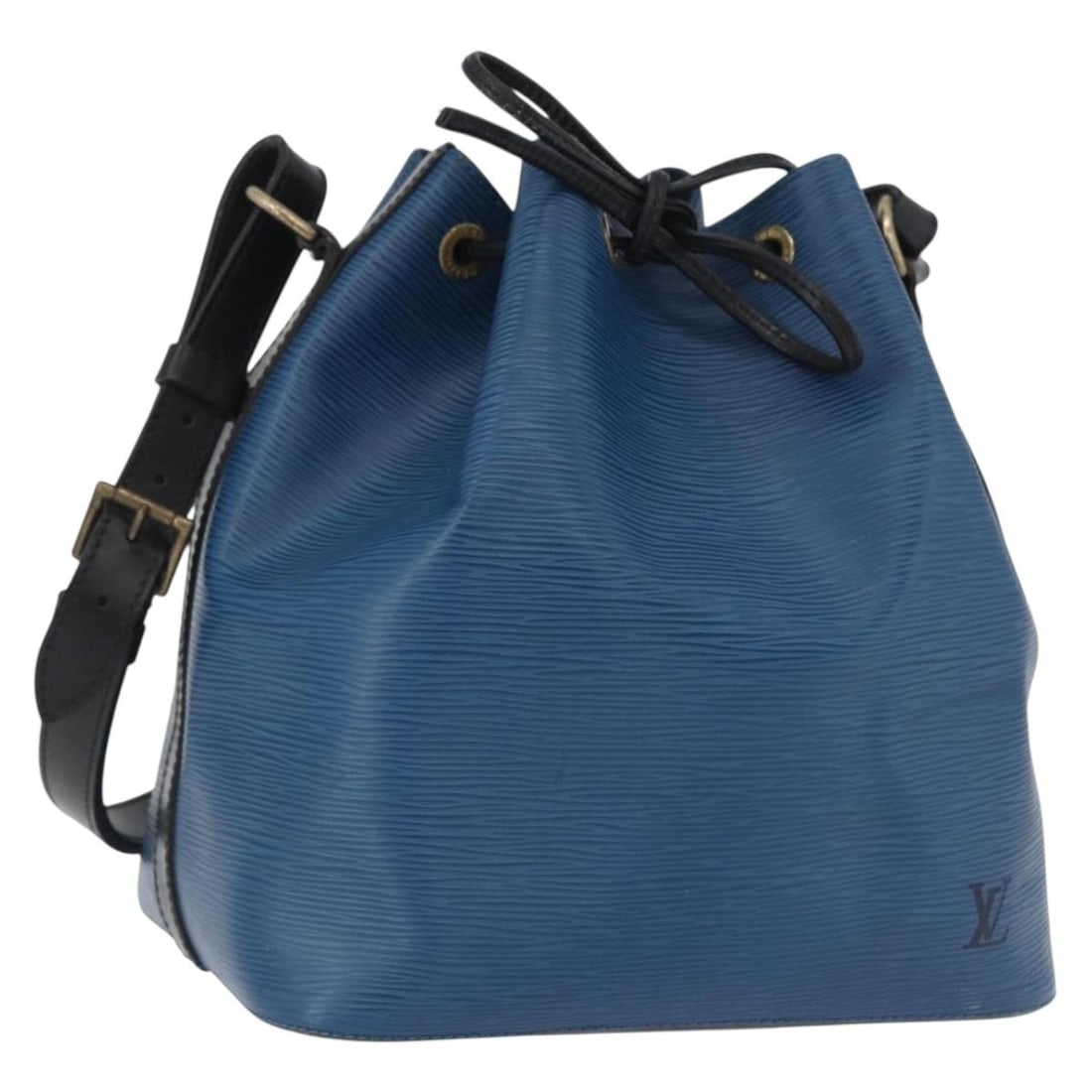 Louis Vuitton Petit Noe Epi Leather Black Blue Shoulder Bag M44152: Louis Vuitton Petit Noe Epi Leather Black Blue Shoulder Bag M44152 This Louis Vuitton Petit Noe shoulder bag features a distinctive bicolor design in black and blue Epi leather. Designed for women, it