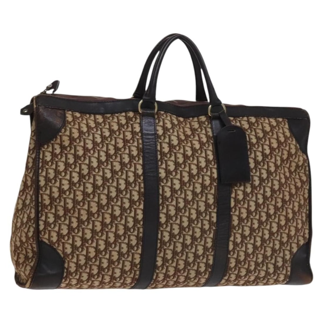 Christian Dior Boston Bag in Brown Trotter Canvas with Name Tag (1 of 18)