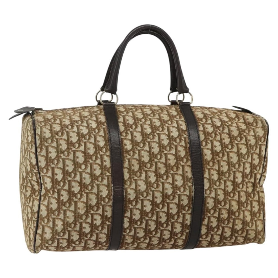Christian Dior Brown Silver Trotter Canvas Womens Handbag: Christian Dior Brown Silver Trotter Canvas Womens Handbag Christian Dior Trotter Canvas Hand Bag in brown and silver, made in France. This women's handbag features Trotter Canvas exterior material and