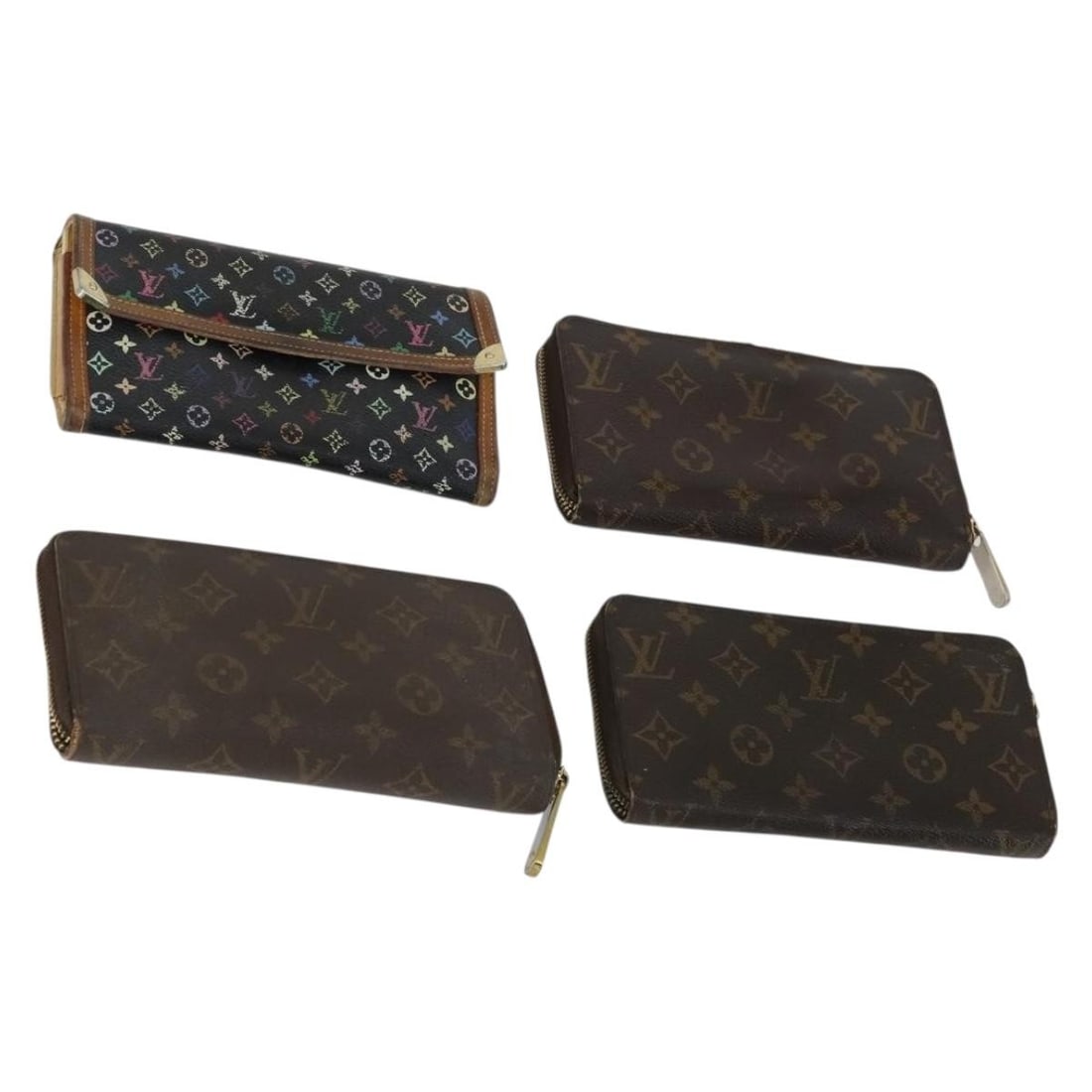 Set of 4 Louis Vuitton Monogram Canvas Multicolor Women's Wallets: Set of 4 Louis Vuitton Monogram Canvas Multicolor Women's Wallets Louis Vuitton women's wallet in Monogram Canvas with a Monogram/Multicolor design. Made in France, this special bundle offer includes 