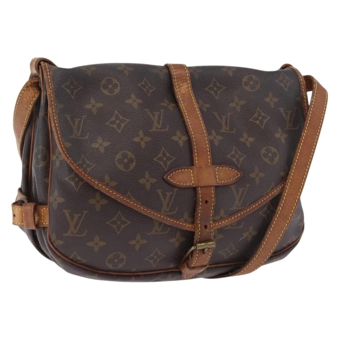 Louis Vuitton M42256 Saumur 30 Monogram Canvas Shoulder Bag: Louis Vuitton M42256 Saumur 30 Monogram Canvas Shoulder Bag Louis Vuitton Saumur 30 shoulder bag in Monogram Canvas, made in France. The bag is presented in the Monogram colorway and comes with the it