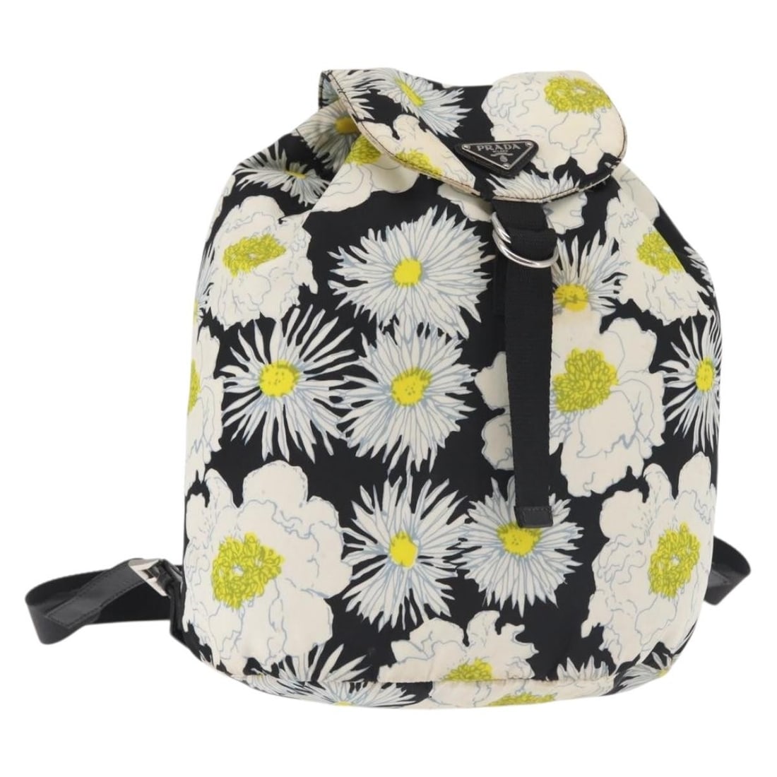 PRADA Black Silver Nylon Backpack Made in Italy: PRADA Black Silver Nylon Backpack Made in Italy Prada nylon backpack in black with silver-tone hardware. Made in Italy, this bag measures approximately W25 cm x H33 cm x D13 cm (W9.8 x H13.0 x D5.1 in