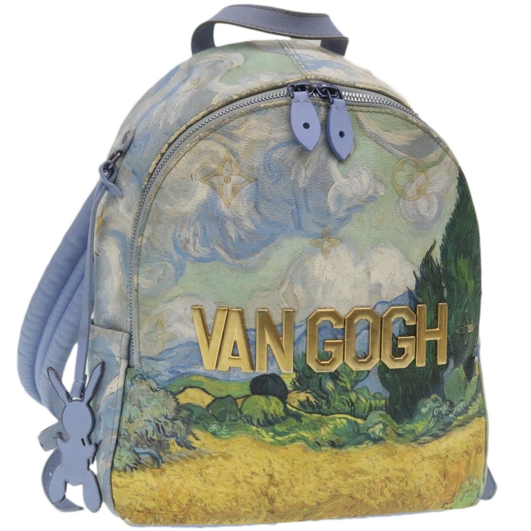 Louis Vuitton M43374 Palm Springs Backpack Blue PVC Leather France: Louis Vuitton M43374 Palm Springs Backpack Blue PVC Leather France Louis Vuitton Palm Springs Backpack from the Van Gogh Masters Collection, style M43374. This women's backpack is made of PVC leather 
