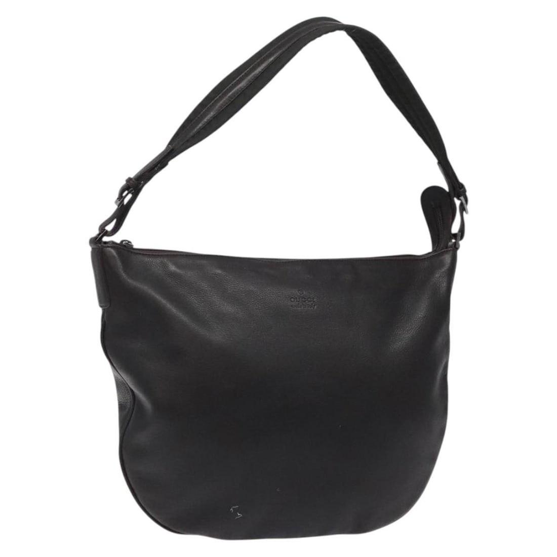 Gucci 001 1206 Brown Leather Shoulder Bag Silver Tone: Gucci 001 1206 Brown Leather Shoulder Bag Silver Tone Gucci shoulder bag in brown leather with silver-tone detailing. Made in Italy, this women's bag is a heavily used piece with visible wear througho
