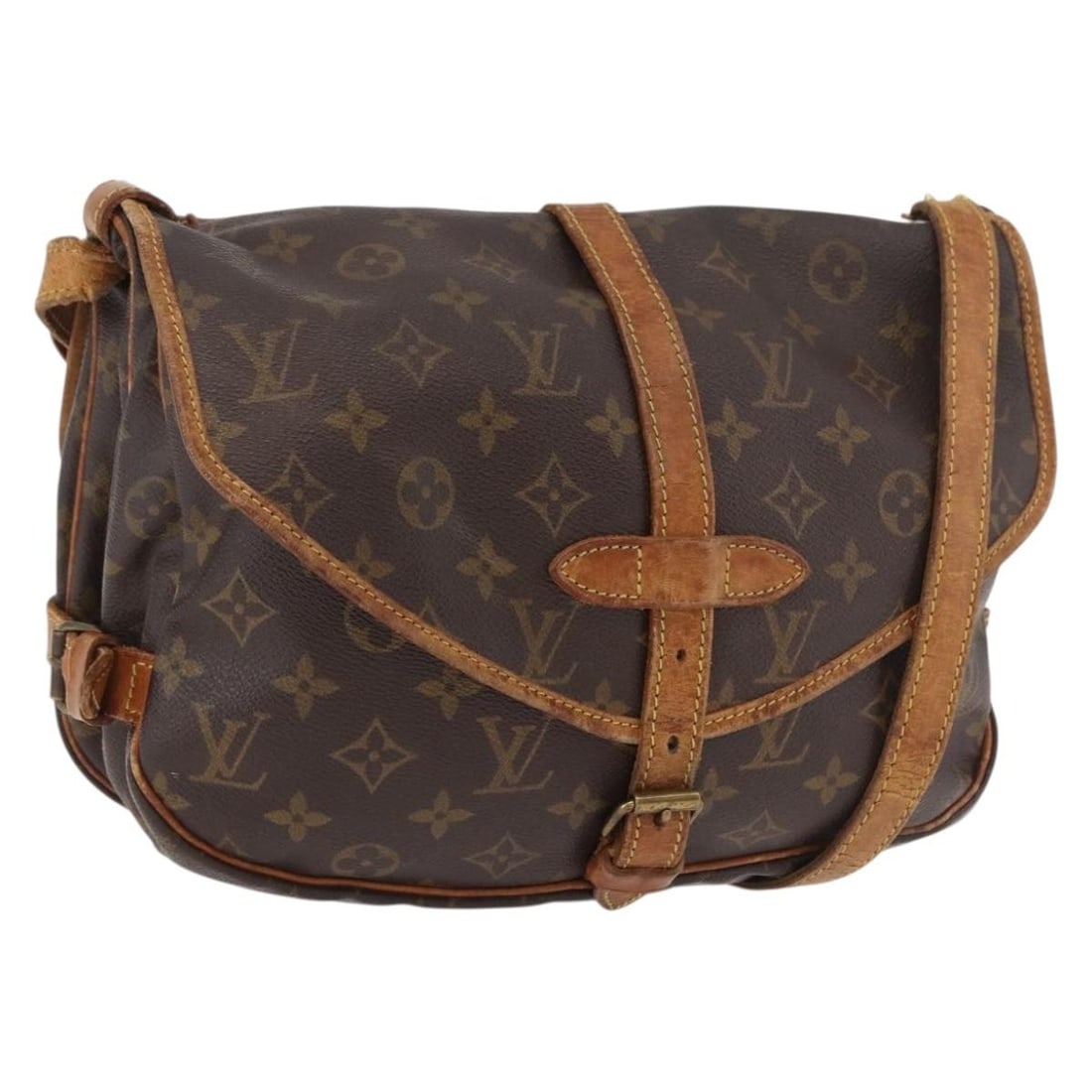 Louis Vuitton M42256 Saumur 30 Monogram Canvas Shoulder Bag: Louis Vuitton M42256 Saumur 30 Monogram Canvas Shoulder Bag Louis Vuitton Saumur 30 shoulder bag in Monogram Canvas, made in France. This women's bag features the classic Monogram colorway and comes i