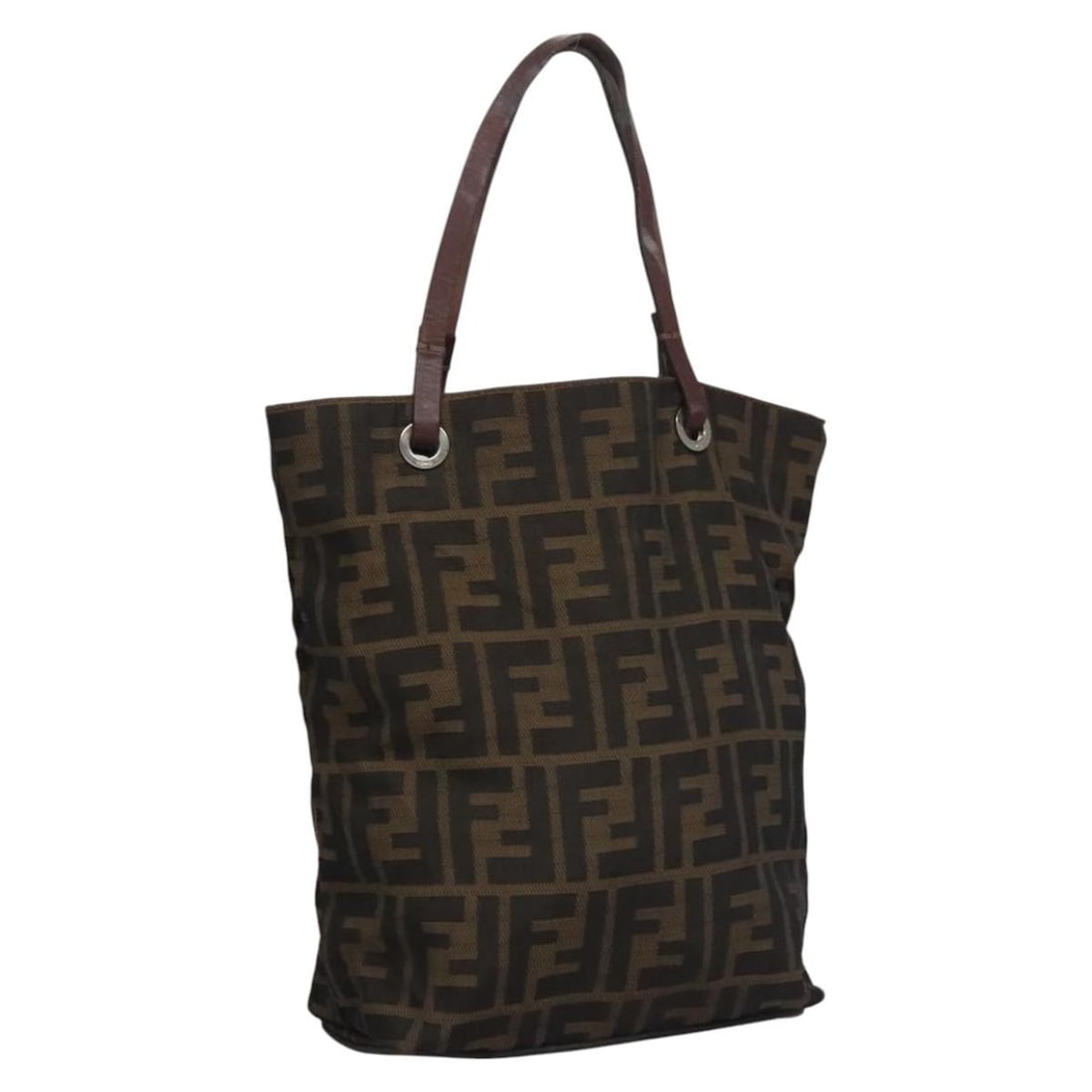 Fendi Zucca Canvas Brown Black Silver Women's Handbag Made in Italy: Fendi Zucca Canvas Brown Black Silver Women's Handbag Made in Italy This FENDI Zucca Canvas hand bag features the brand's signature brown, black, and silver Zucca pattern. Designed for women, the bag 
