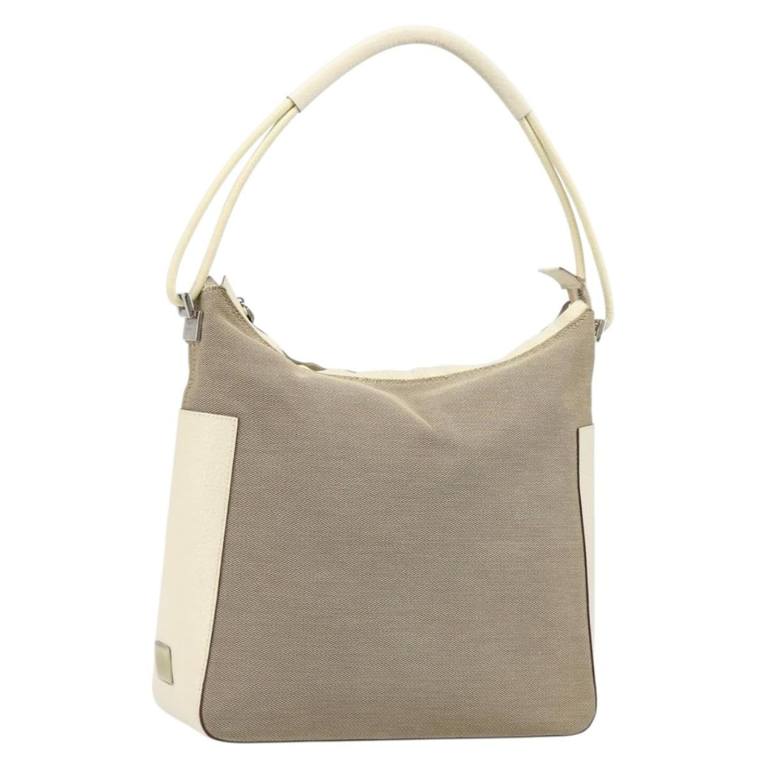 Gucci 001 3766 Ivory Canvas Handbag Silver Tone Italy: Gucci 001 3766 Ivory Canvas Handbag Silver Tone Italy Gucci canvas hand bag in ivory and silver, made in Italy. The bag is described as Style: Hand Bag and includes the listed product number and seria