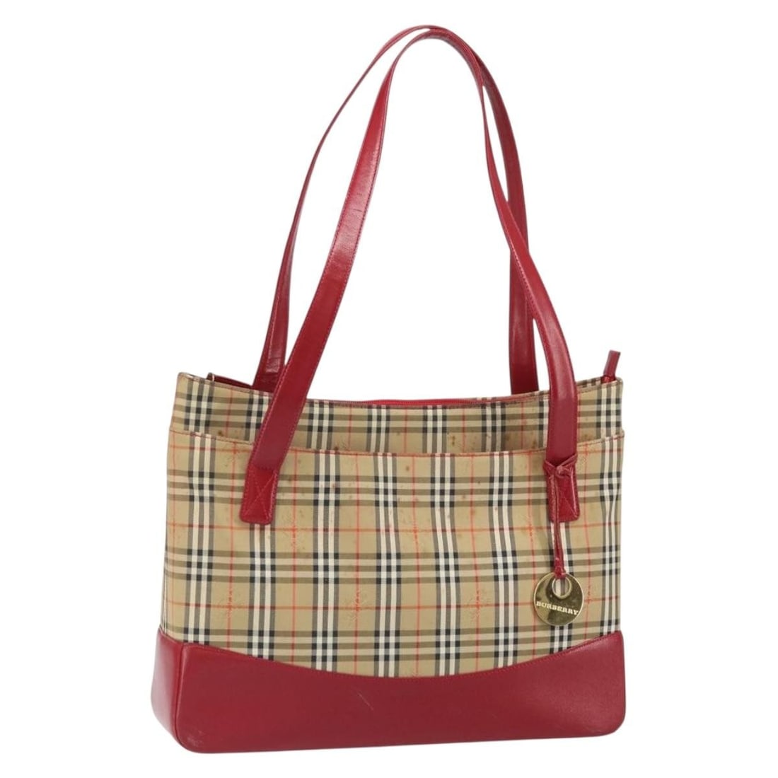 Burberry Nova Check Canvas Tote Handbag Beige Gold: Burberry Nova Check Canvas Tote Handbag Beige Gold Burberry Nova Check tote bag in beige and gold canvas. This pre-owned tote bag has a structured everyday carry design with handles and a classic chec