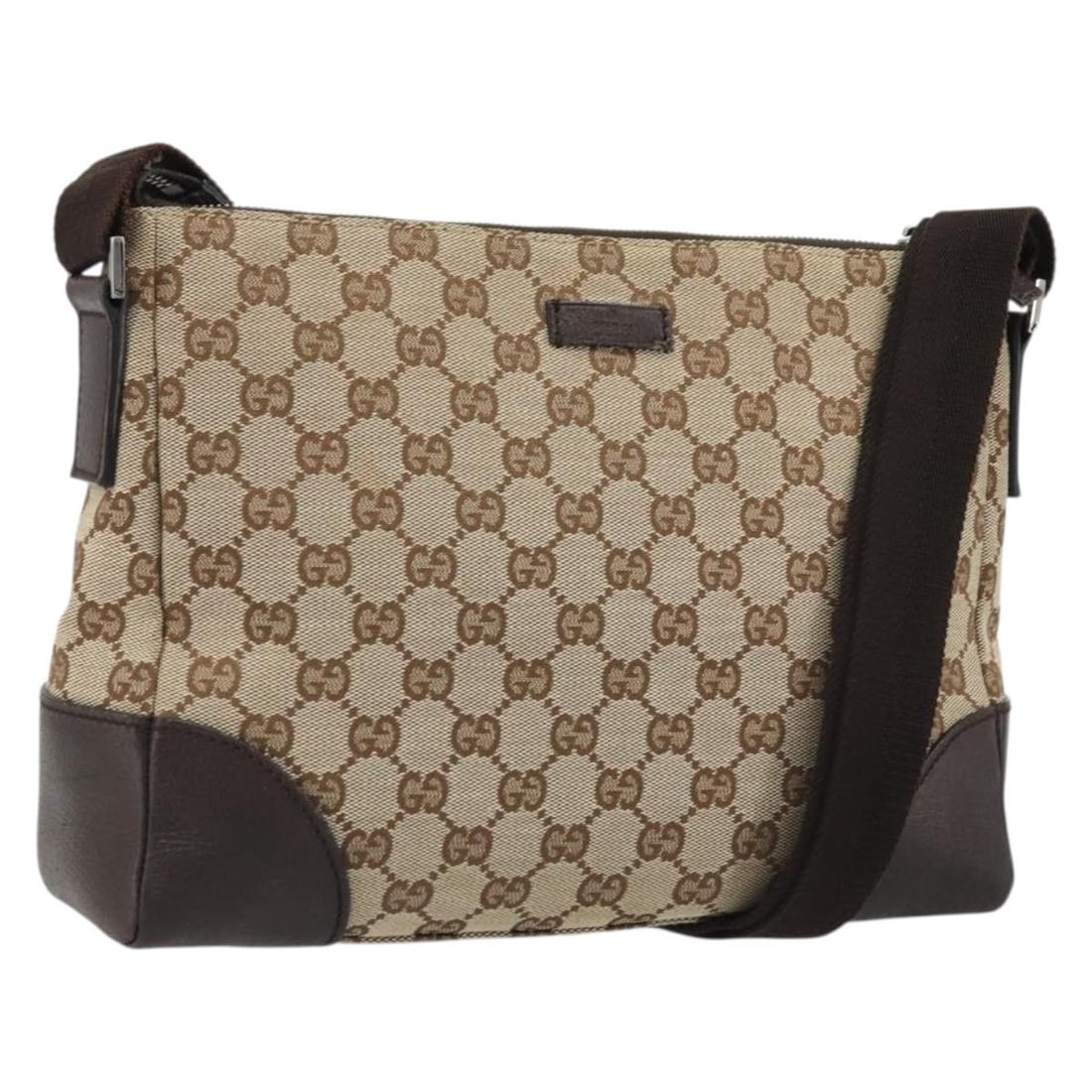 Gucci 114273 GG Canvas Shoulder Bag Beige Silver Tone: Gucci 114273 GG Canvas Shoulder Bag Beige Silver Tone This Gucci shoulder bag is crafted from GG canvas in a beige and silver color combination. Made in Italy, it features a shoulder bag style with an
