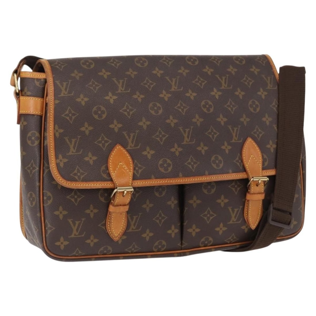 Louis Vuitton Gibeciere GM Monogram Canvas Shoulder Bag M42246: Louis Vuitton Gibeciere GM Monogram Canvas Shoulder Bag M42246 Louis Vuitton Monogram Gibeciere GM shoulder bag in Monogram Canvas, made in France. The bag features a monogram colorway and comes as th