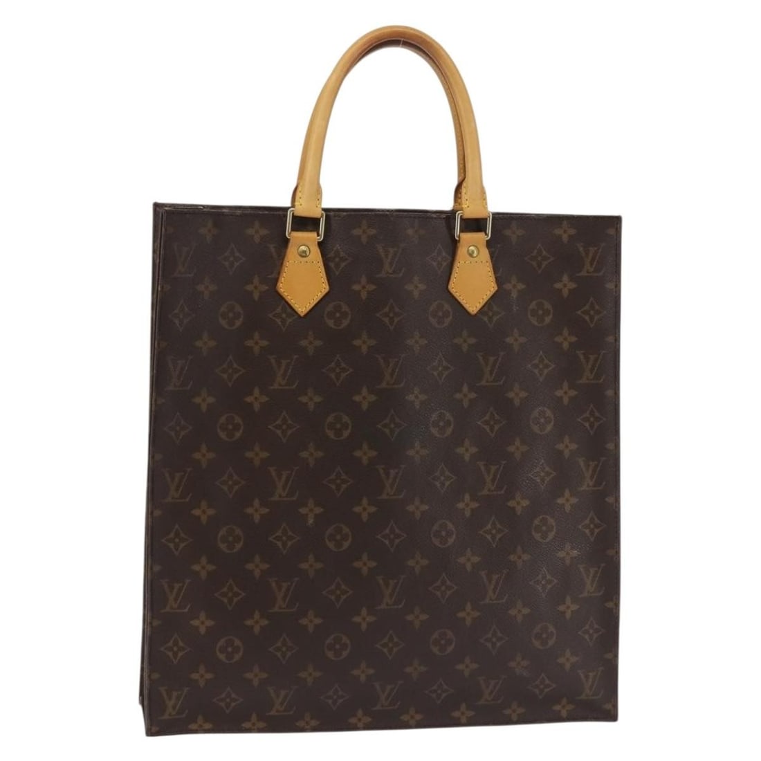 Louis Vuitton M51140 Sac Plat Monogram Canvas Handbag: Louis Vuitton M51140 Sac Plat Monogram Canvas Handbag Louis Vuitton Sac Plat hand bag in Monogram Canvas, made in France. The bag features the Monogram pattern and measures approximately W36 cm x H38 
