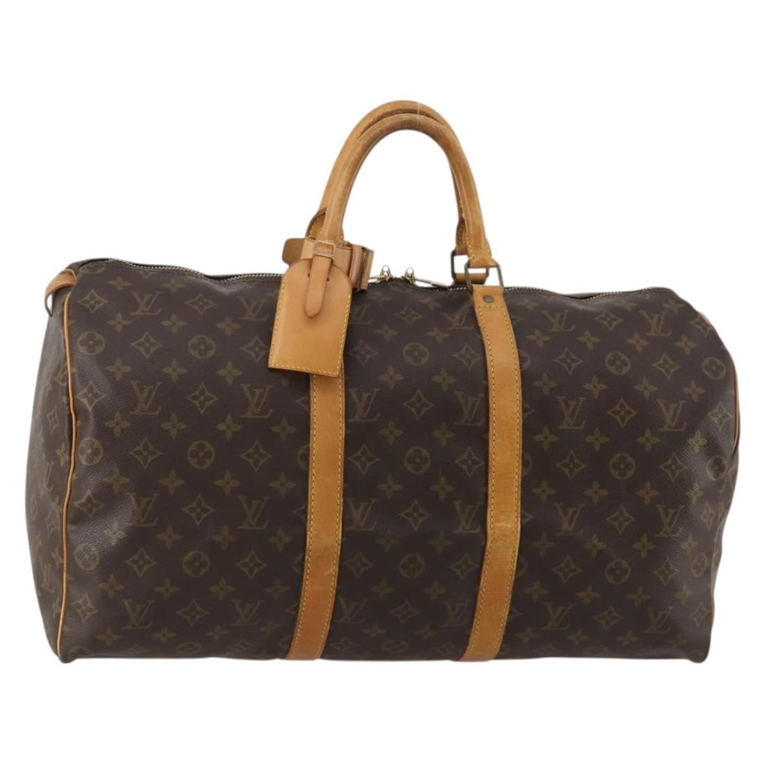 Louis Vuitton M41426 Keepall 50 Monogram Canvas Boston Bag: Louis Vuitton M41426 Keepall 50 Monogram Canvas Boston Bag Louis Vuitton Keepall 50 Boston bag in Monogram canvas, made in France. It comes with a name tag and powanie accessory, and features the M414