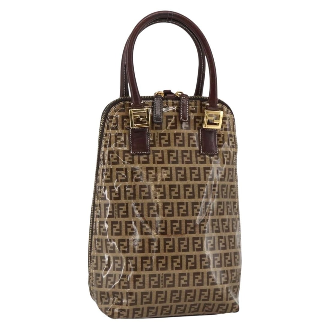 Fendi Zucchino Canvas Beige Gold Handbag Made in Italy: Fendi Zucchino Canvas Beige Gold Handbag Made in Italy A Fendi Zucchino canvas hand bag in beige and gold, made in Italy. The bag has a structured hand bag style with a handle drop of approximately 11
