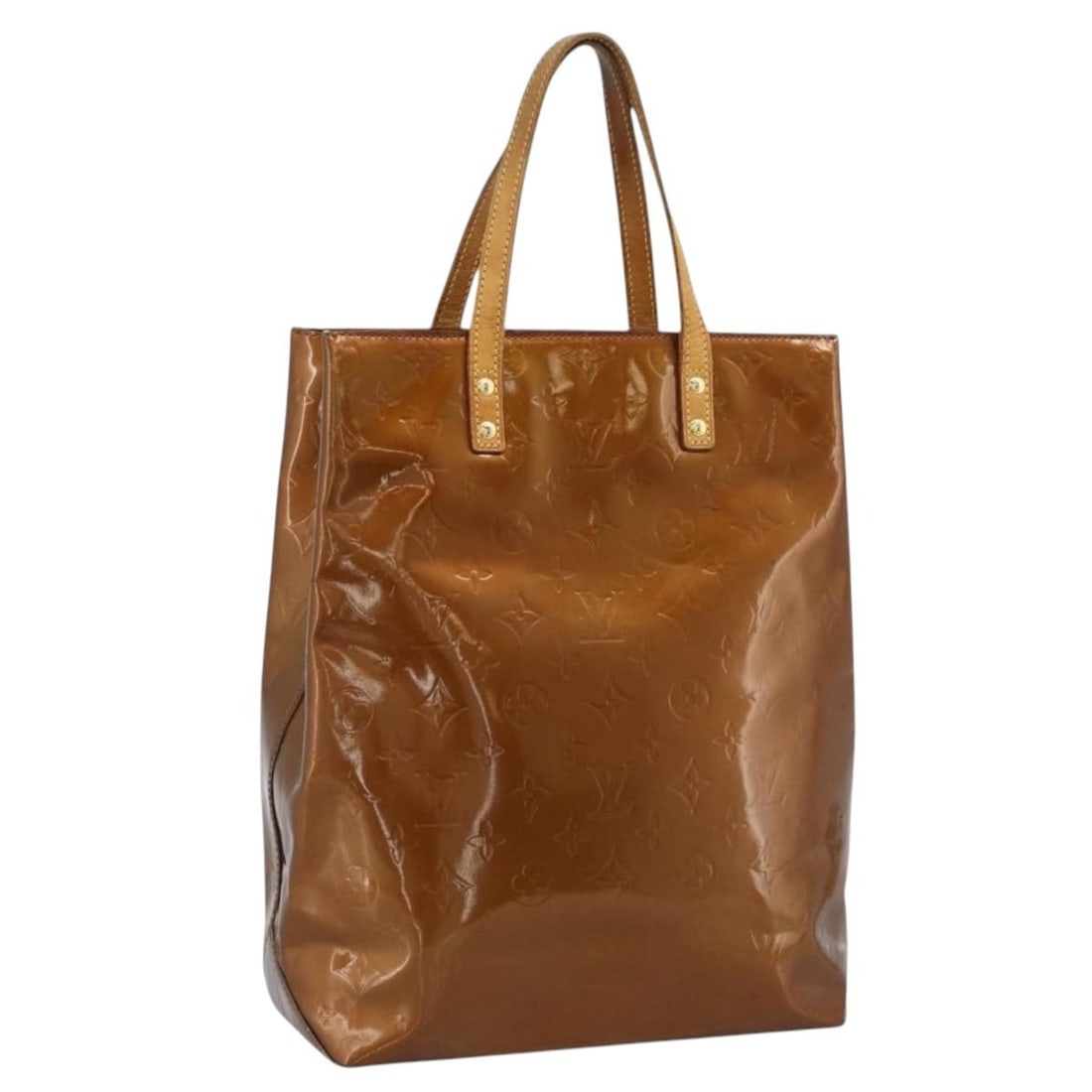 Louis Vuitton Reade MM Bronze Monogram Vernis Patent Leather Handbag: Louis Vuitton Reade MM Bronze Monogram Vernis Patent Leather Handbag Louis Vuitton Monogram Vernis Reade MM hand bag in bronze patent leather, made in France. This women's bag is identified by product