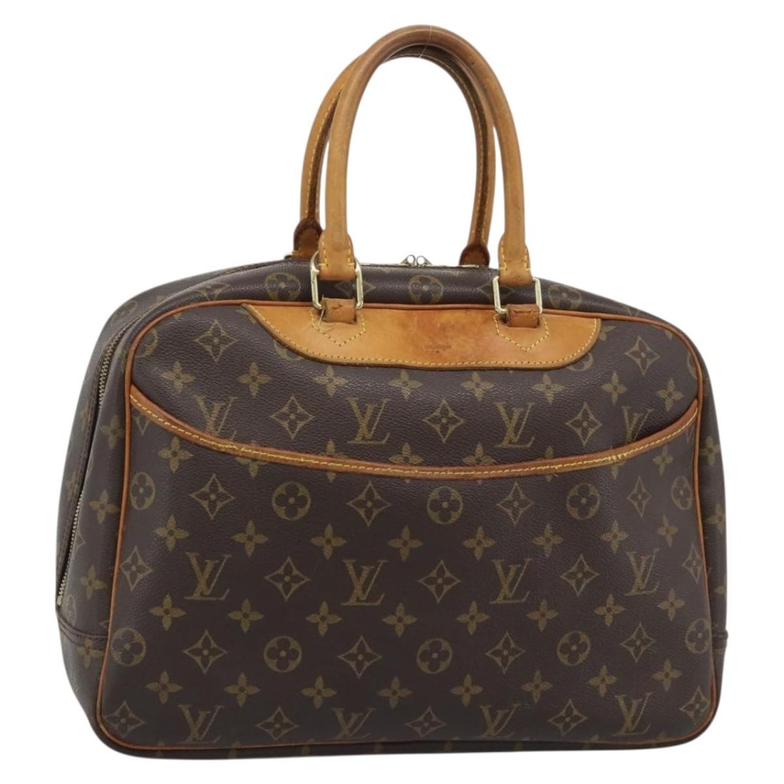 Louis Vuitton Deauville Monogram Canvas Handbag M47270 France: Louis Vuitton Deauville Monogram Canvas Handbag M47270 France Louis Vuitton Monogram Deauville handbag in Monogram Canvas, made in France. The bag measures approximately W34 cm x H27 cm x D13 cm (W13.