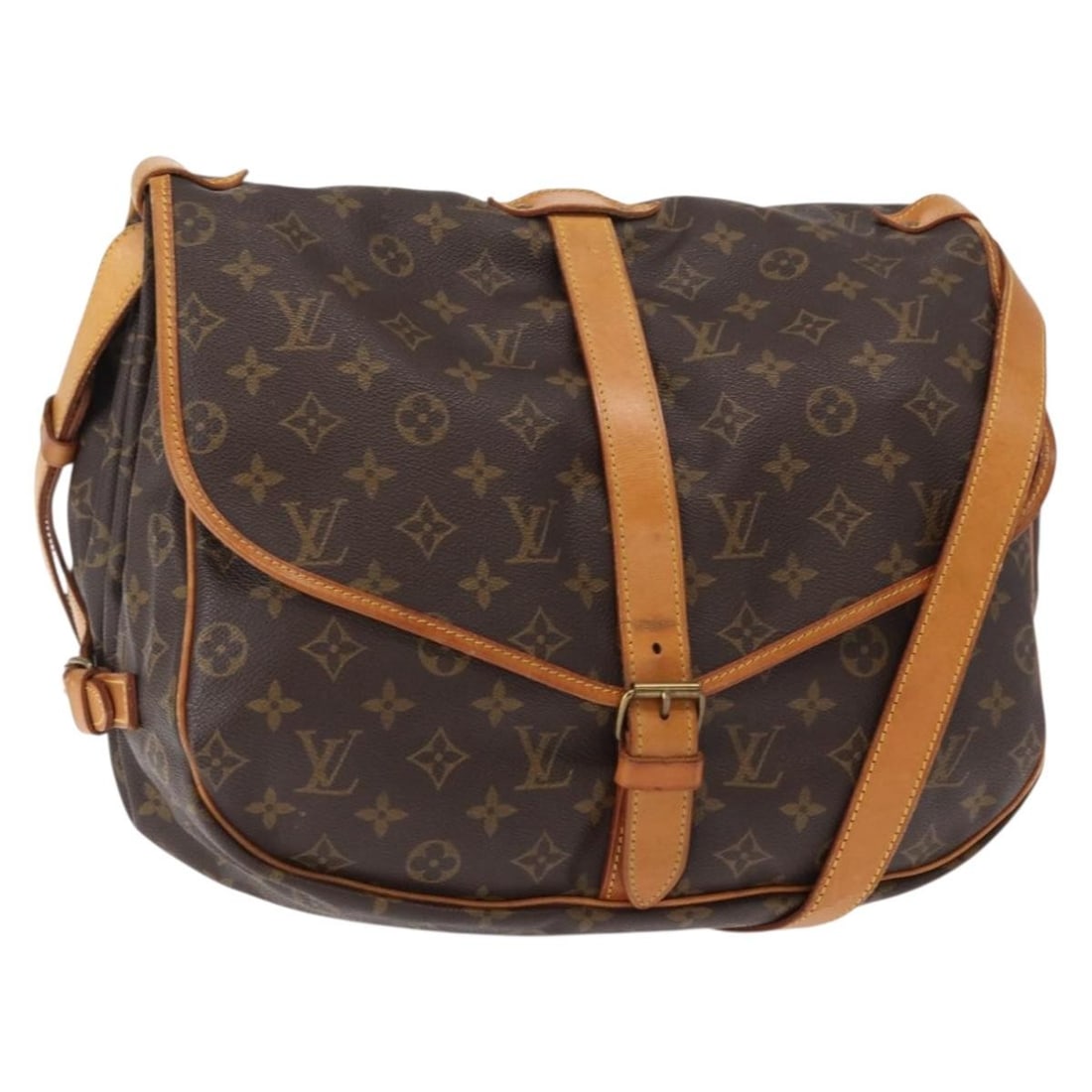 Louis Vuitton M42254 Saumur 35 Monogram Canvas Shoulder Bag: Louis Vuitton M42254 Saumur 35 Monogram Canvas Shoulder Bag Louis Vuitton Saumur 35 shoulder bag in Monogram Canvas, made in France. The bag features the classic Monogram color and comes in the should