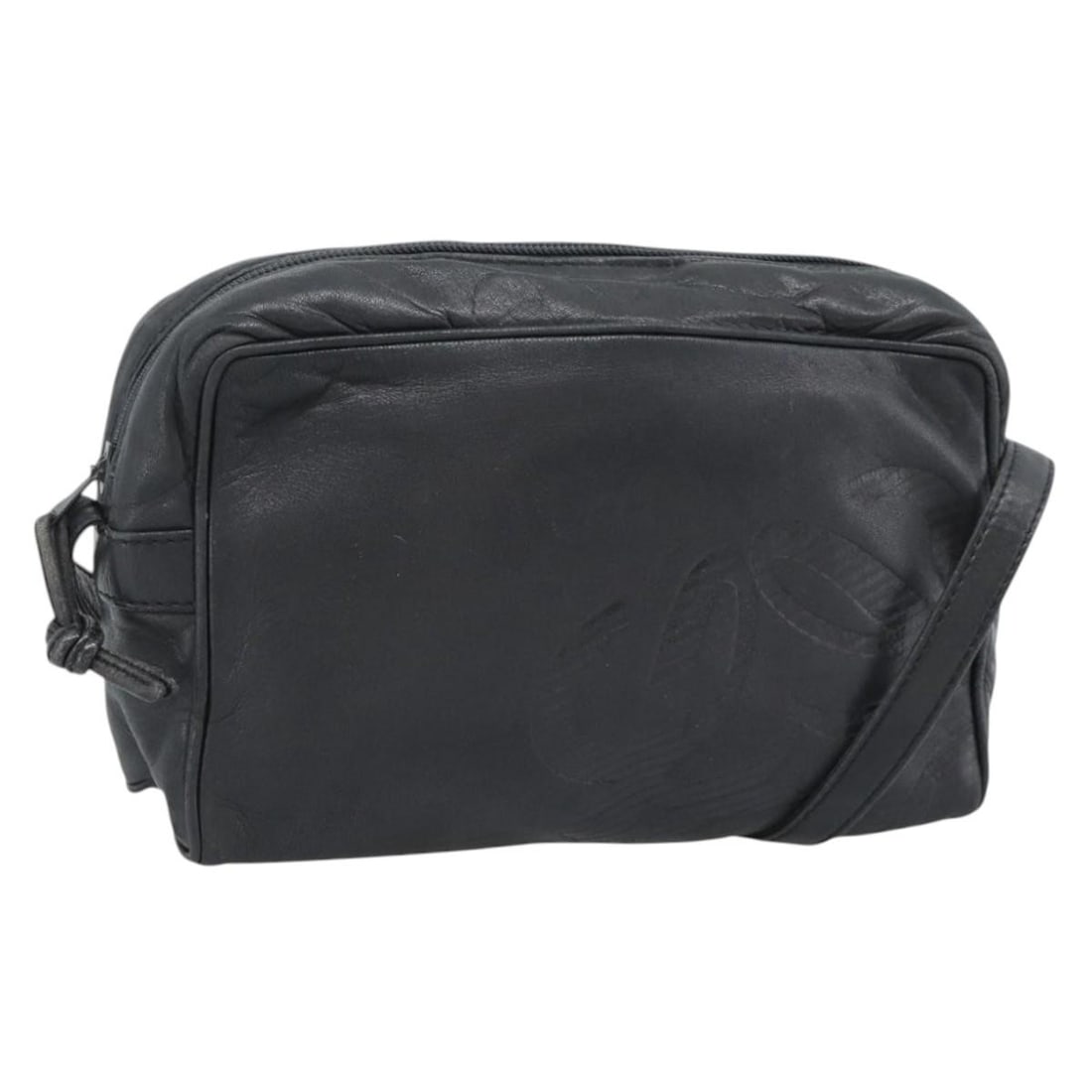 LOEWE Anagram Leather Shoulder Bag Black Gold Tone: LOEWE Anagram Leather Shoulder Bag Black Gold Tone A LOEWE shoulder bag crafted in leather in black and gold. It features a shoulder strap with an approximate drop of 19.3-20.9 inches (49-53 cm). The 