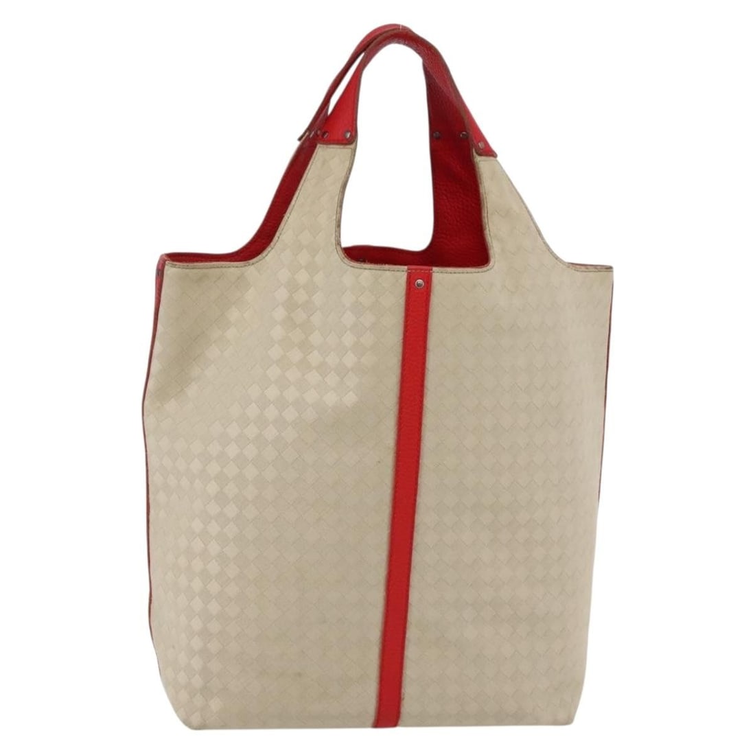 Bottega Veneta Beige Silver Intrecciato Canvas Tote Bag Authentic: Bottega Veneta Beige Silver Intrecciato Canvas Tote Bag Authentic This Bottega Veneta Intrecciato Tote Bag is a stylish and functional accessory made from durable canvas in a chic beige and silver col