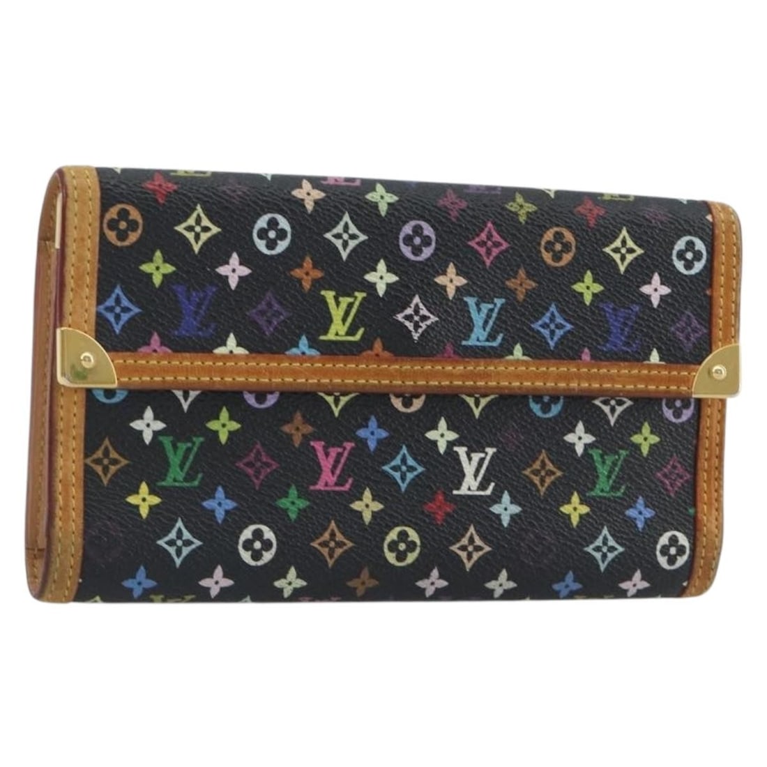 Louis Vuitton M92658 Porte Tresor Long Wallet Monogram Multicolor Black: Louis Vuitton M92658 Porte Tresor Long Wallet Monogram Multicolor Black Louis Vuitton Monogram Multicolor Porte Tresor long wallet in black Monogram Multicolor canvas. Made in France, product no. M926