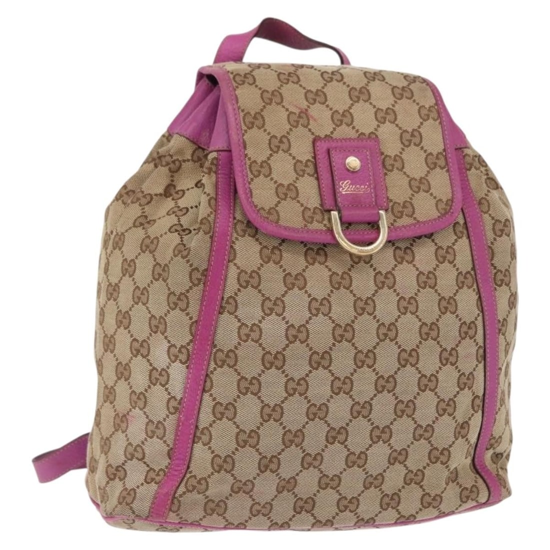 Beige Gold GG Canvas Abbey Backpack by Gucci Model 141642: Beige Gold GG Canvas Abbey Backpack by Gucci Model 141642 This GUCCI GG Canvas Abbey Backpack features a beige and gold exterior crafted from signature GG canvas. Designed for both style and practical