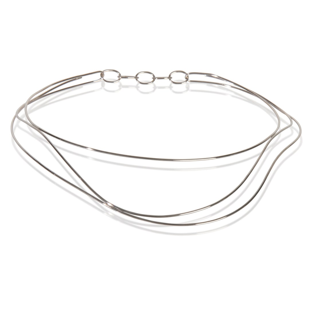 Tiffany & Co. Elsa Peretti Wave Collar 18k White Gold Necklace With Box: Tiffany & Co. Elsa Peretti Wave Collar 18k White Gold Necklace With Box This Tiffany & Co. Elsa Peretti Wave Collar necklace is crafted from 18k white gold. Designed for women, it features a distincti