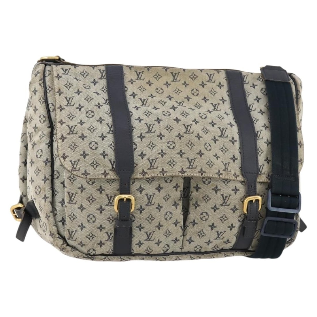 Louis Vuitton M42350 Sac Maman Blue Monogram Mini Shoulder Bag: Louis Vuitton M42350 Sac Maman Blue Monogram Mini Shoulder Bag Louis Vuitton Monogram Mini Sac Maman shoulder bag in blue Monogram Mini canvas. This women's shoulder bag is made in France and features