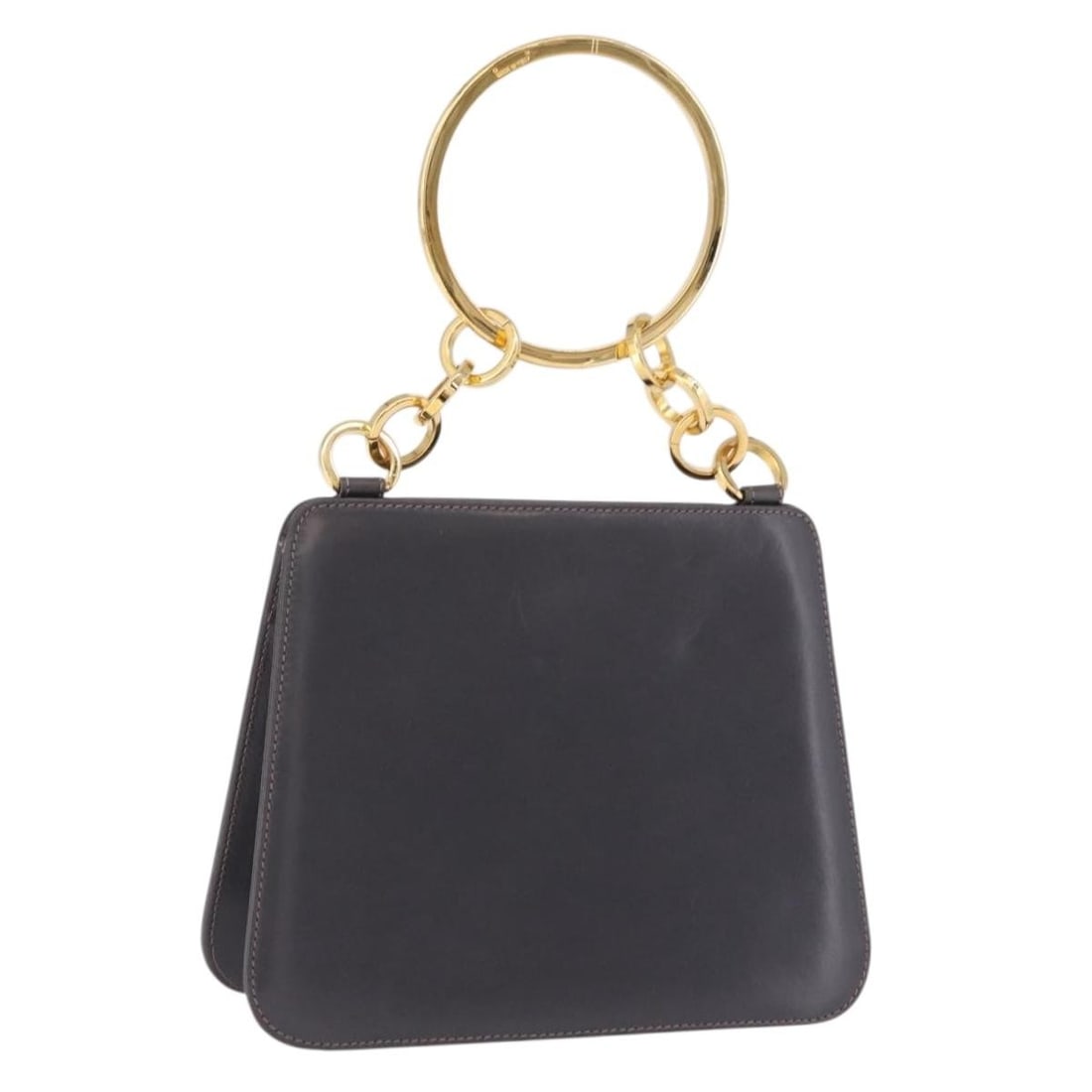 Gray Leather Hand Bag Salvatore Ferragamo Gold Tone Hardware Italy: Gray Leather Hand Bag Salvatore Ferragamo Gold Tone Hardware Italy A Salvatore Ferragamo hand bag in gray leather with a gold-tone finish. It is made in Italy and measures approximately 20 cm wide, 15