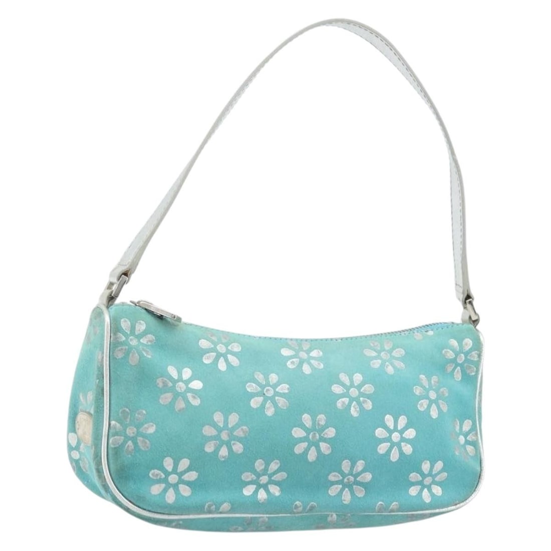 CELINE Suede Accessory Pouch Green Silver Made in Italy: CELINE Suede Accessory Pouch Green Silver Made in Italy CELINE accessory pouch in green and silver suede, made in Italy. This women's pouch measures approximately 23 cm x 11 cm x 8 cm (9.1 x 4.3 x 3.1