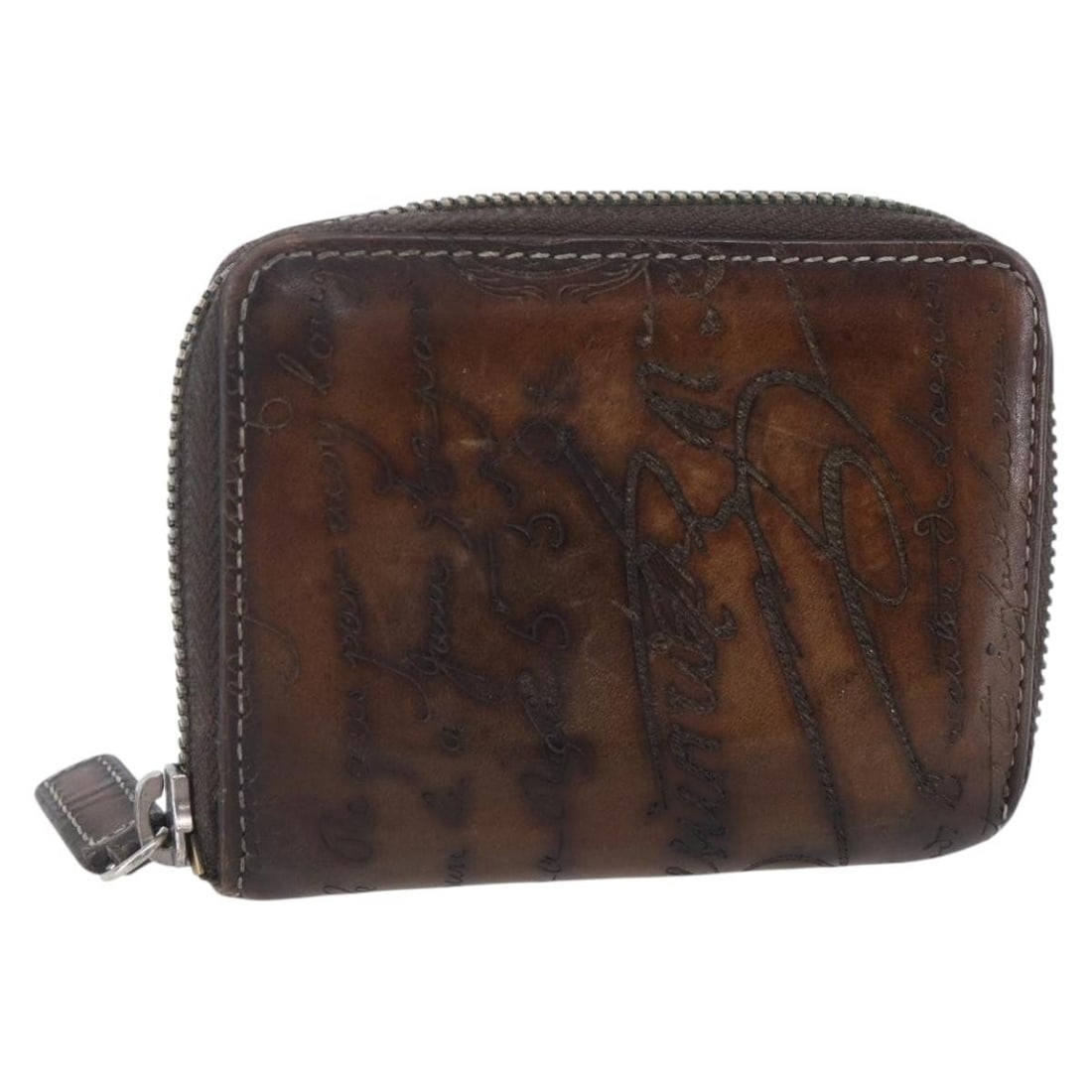 Berluti Brown Leather Wallet Made in Italy Auth F1106: Berluti Brown Leather Wallet Made in Italy Auth F1106 This Berluti wallet is a sophisticated accessory crafted from high-quality brown leather, showcasing the brand's renowned Italian craftsmanship. T