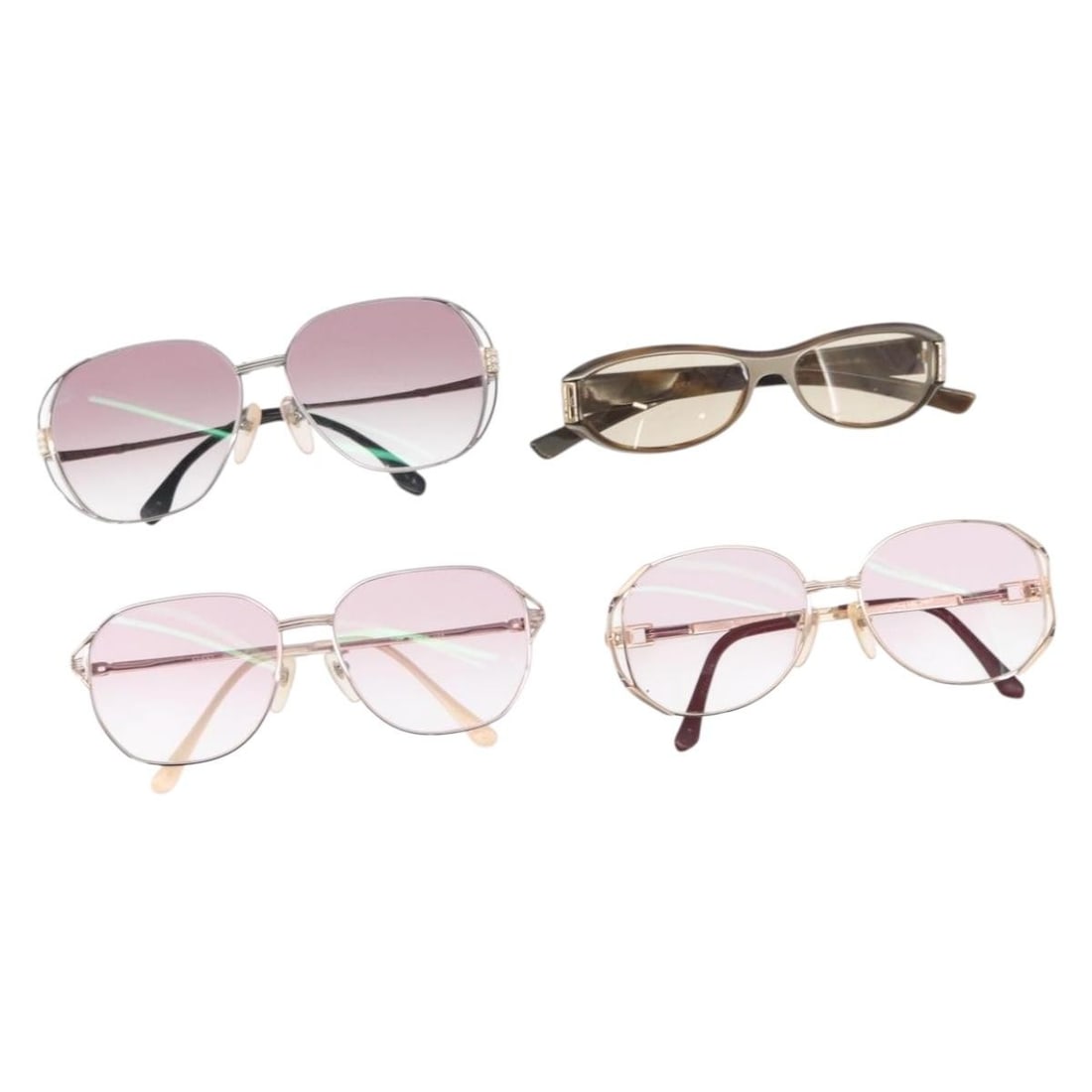 SAINT LAURENT Gucci Brown Red Sunglasses Set of 4 Authentic: SAINT LAURENT Gucci Brown Red Sunglasses Set of 4 Authentic Elevate your style with this striking set of SAINT LAURENT sunglasses, featuring a chic blend of brown and red hues. Crafted from high-quali