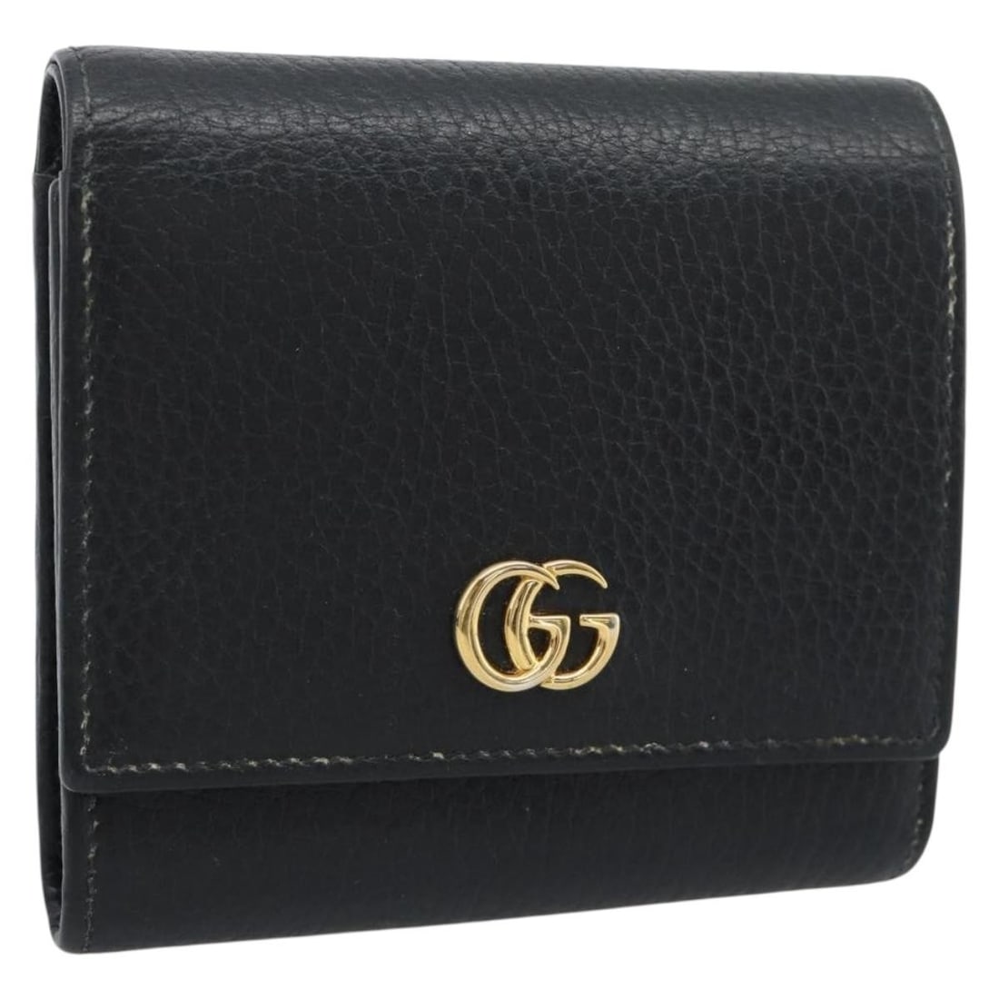 Gucci 598587 GG Marmont Leather Wallet Black Gold Tone: Gucci 598587 GG Marmont Leather Wallet Black Gold Tone Gucci GG Marmont compact wallet in black leather with gold-tone hardware. This women's wallet is made in Italy and measures approximately 11 cm W
