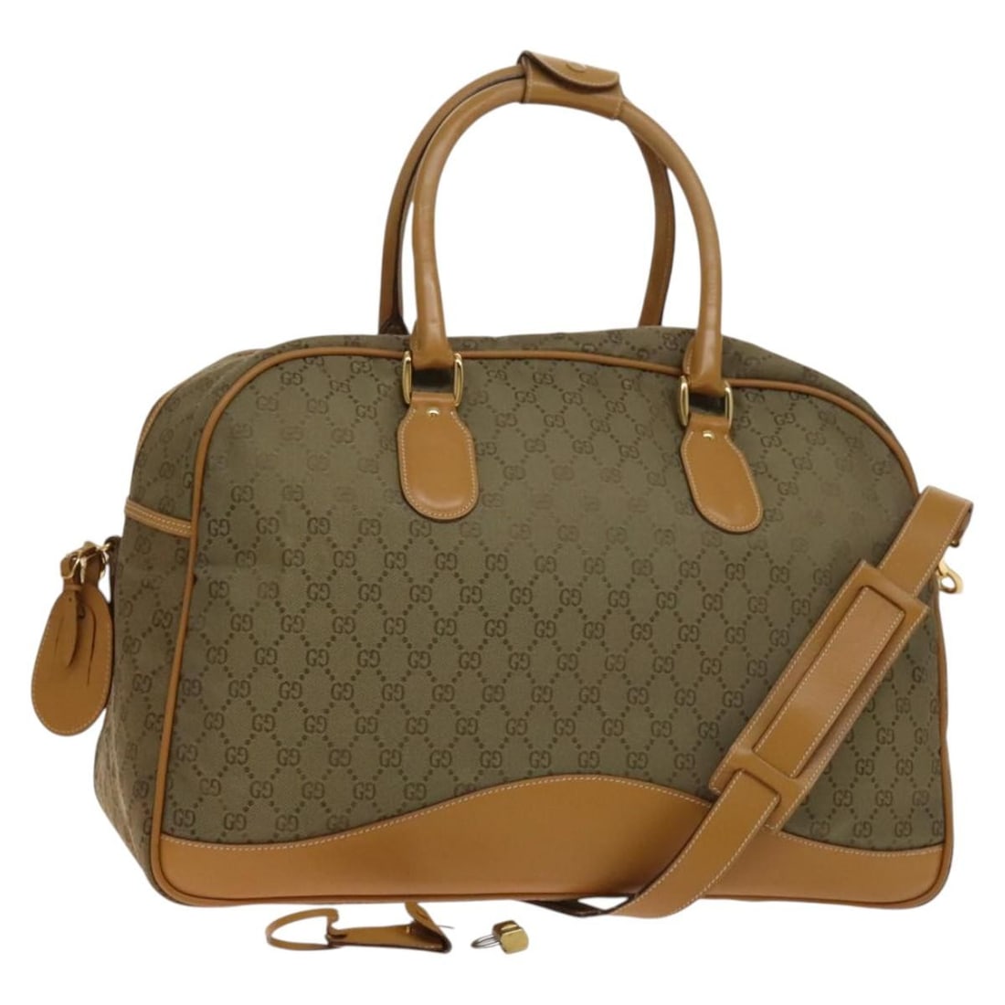 GUCCI GG Canvas Boston Bag Gold Beige Authentic Made in Italy (1 of 18)