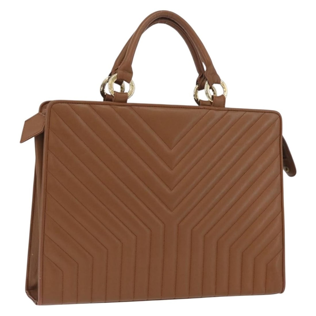Saint Laurent Y Stitch Brown Leather Handbag Gold Tone (1 of 18)