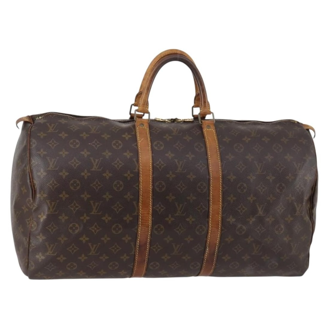 LOUIS VUITTON Monogram Keepall 55 Boston Bag M41424 Authenticated: LOUIS VUITTON Monogram Keepall 55 Boston Bag M41424 Authenticated This LOUIS VUITTON Monogram Keepall 55 Boston Bag is a timeless travel companion crafted from durable monogram canvas, showcasing the 