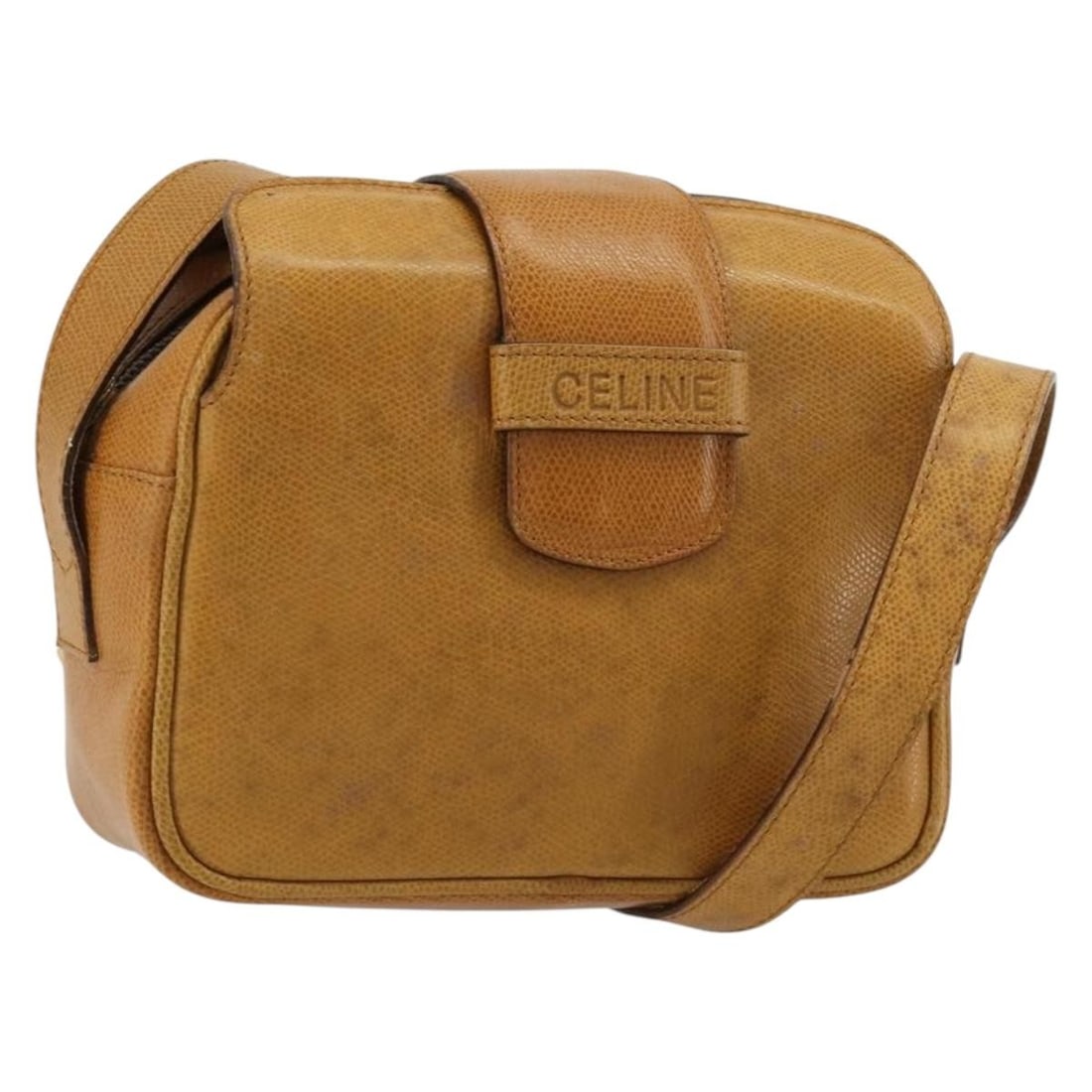 CELINE Yellow Gold Leather Shoulder Bag Italy: CELINE Yellow Gold Leather Shoulder Bag Italy This CELINE shoulder bag is crafted from yellow and gold leather and features a classic, compact silhouette. Made in Italy, it is designed for women and o