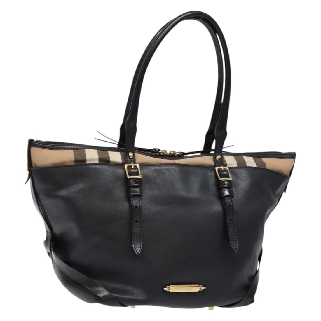 Burberry leather tote handbag in beige and gold Nova Check: Burberry leather tote handbag in beige and gold Nova Check Burberry Nova Check tote bag in beige and gold leather, made in Italy. This women's tote is offered without the original box or dust bag and 