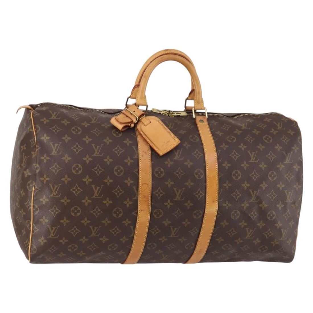 Louis Vuitton M41424 Keepall 55 Monogram Canvas Boston Bag: Louis Vuitton M41424 Keepall 55 Monogram Canvas Boston Bag Louis Vuitton Monogram Keepall 55 Boston Bag in Monogram Canvas, made in France. This bag is identified by product number M41424 and includes